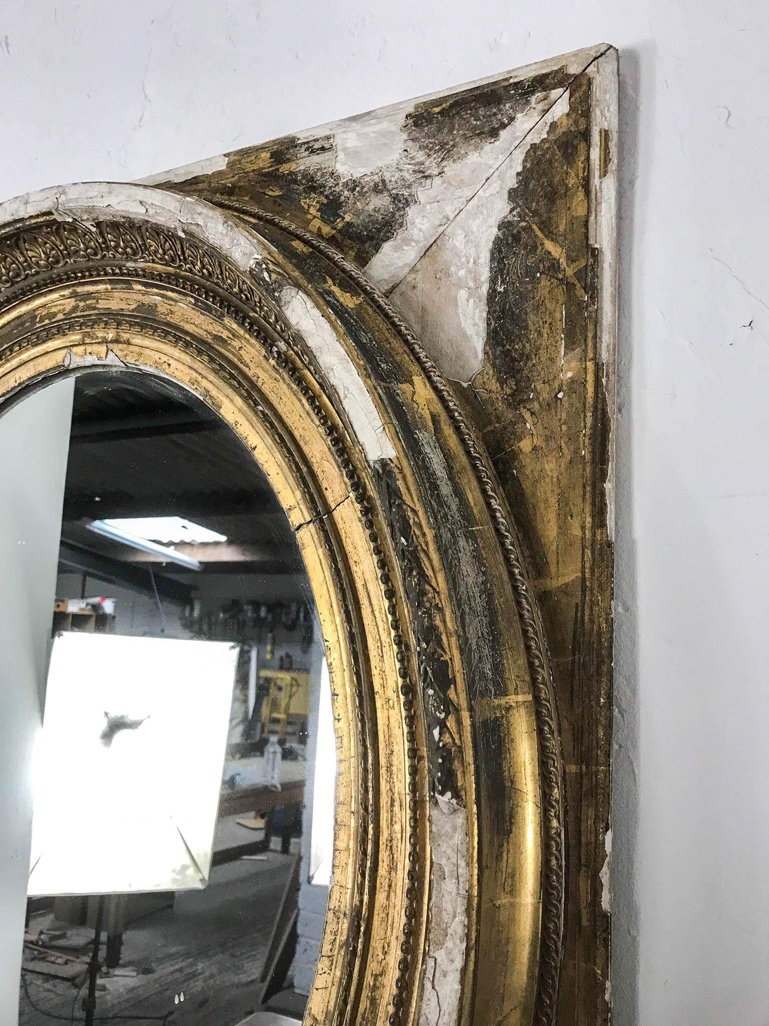 19th Century Gilt and Gesso Pair of French Oval Mirrors 7