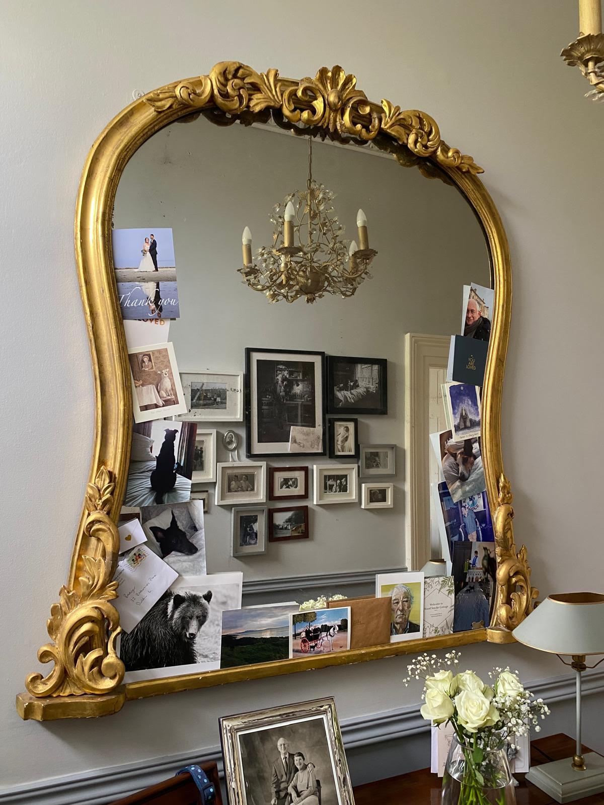 XIXe siècle Miroir à trumeau en arc de cercle doré du 19e siècle en vente