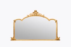 19th Century Gilt Archtop Overmantle Mirror
