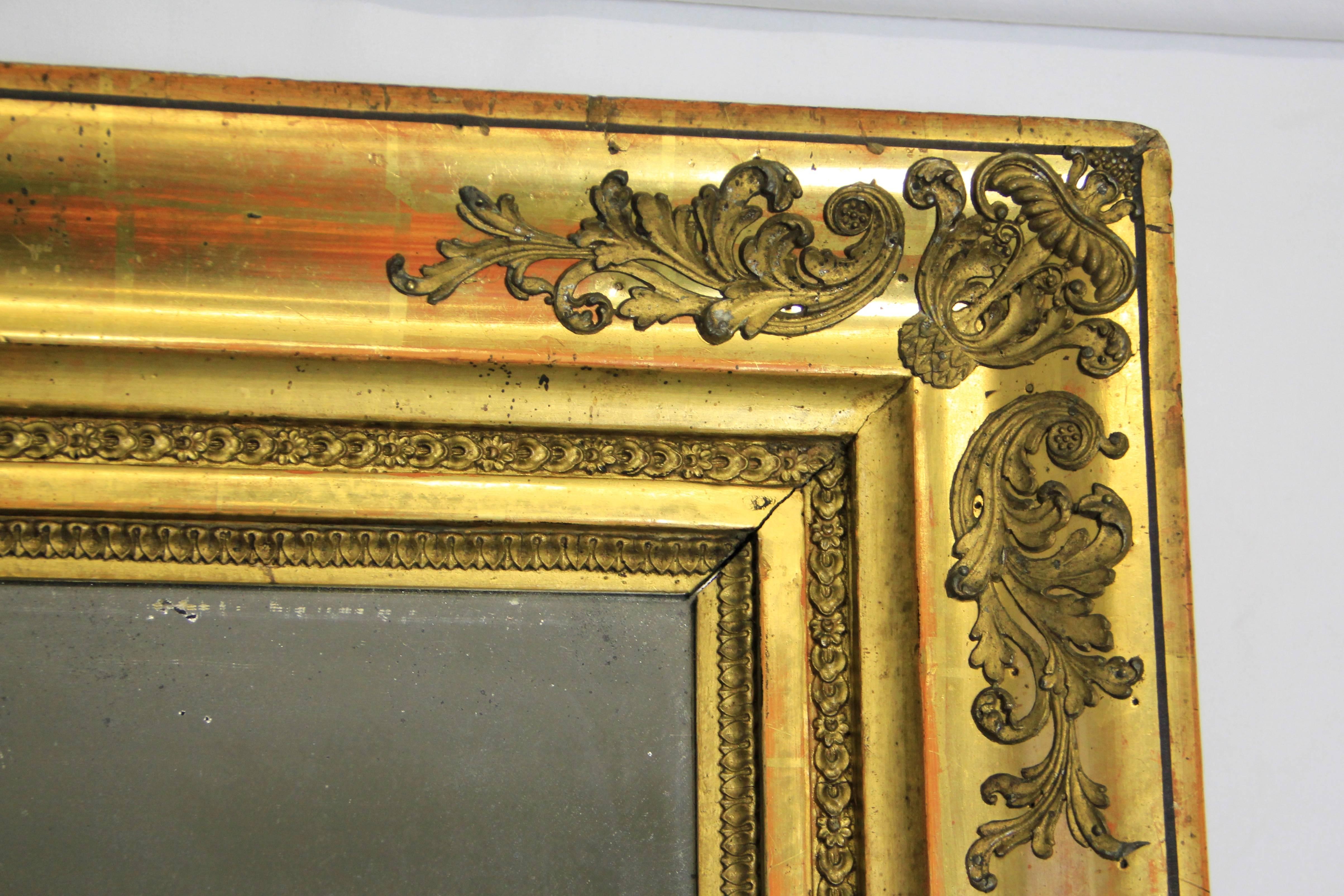 Austrian 19th Century Gilt Biedermeier Wall Mirror, Austria, circa 1830 For Sale