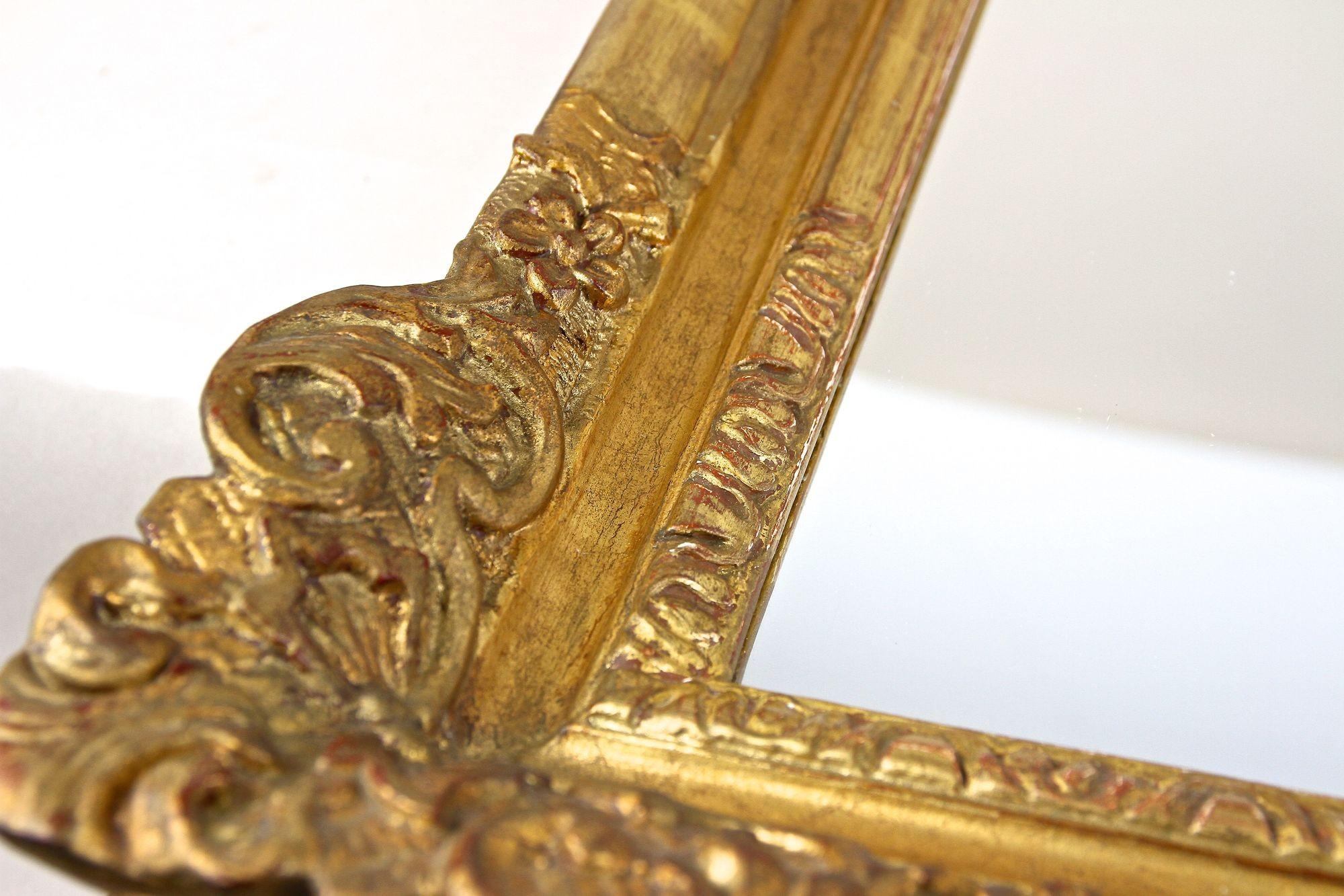 Miroir Biedermeier doré du 19e siècle, sculpté à la main, Autriche vers 1850 en vente 9