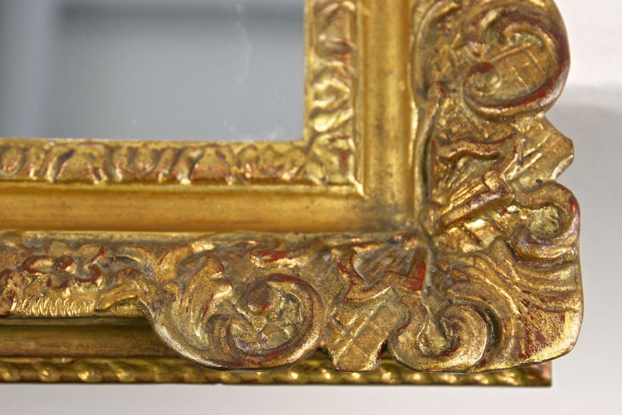 Miroir Biedermeier doré du 19e siècle, sculpté à la main, Autriche vers 1850 en vente 10