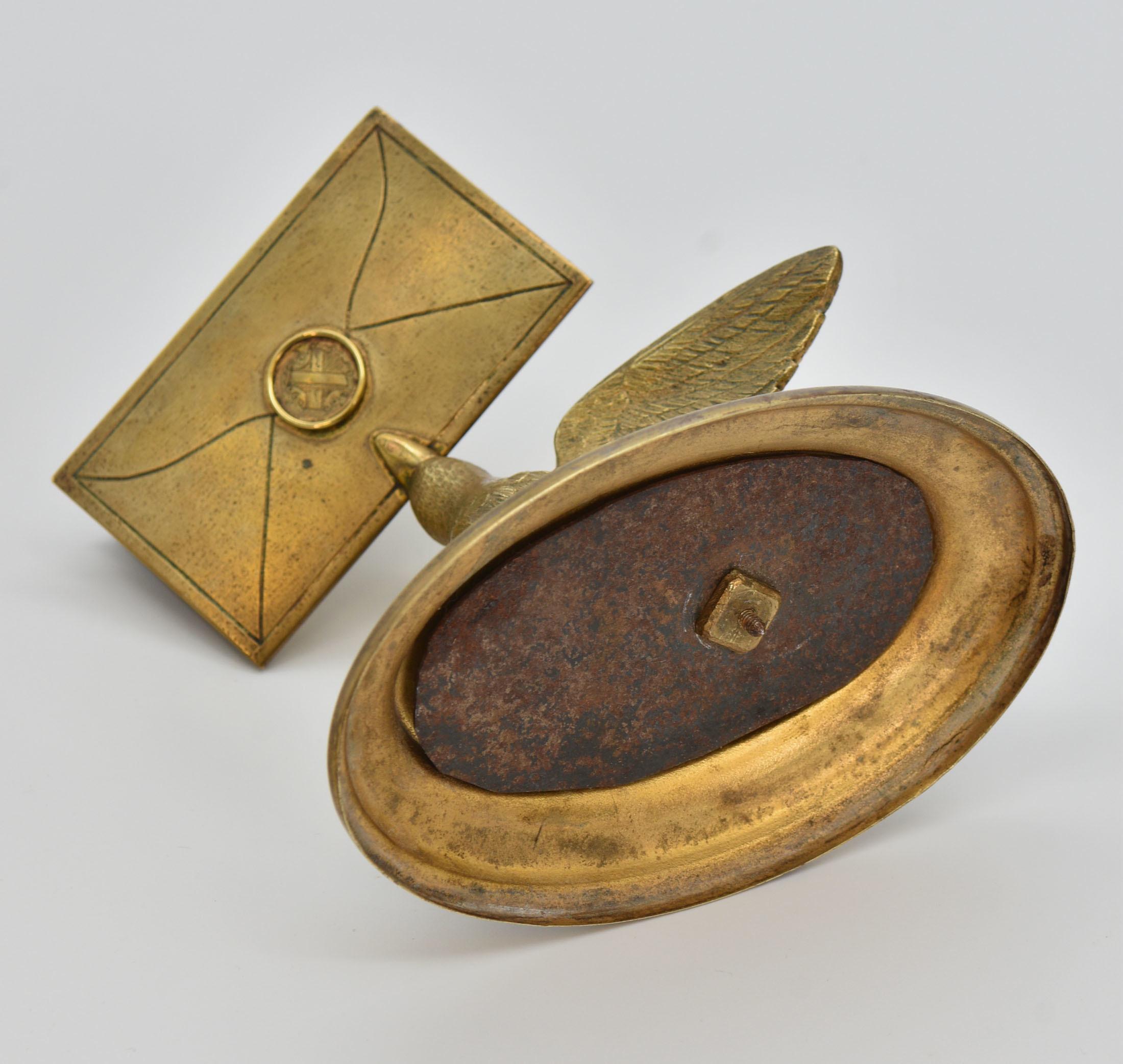 19th Century Gilt Brass Figural Bird Letter Holder 4