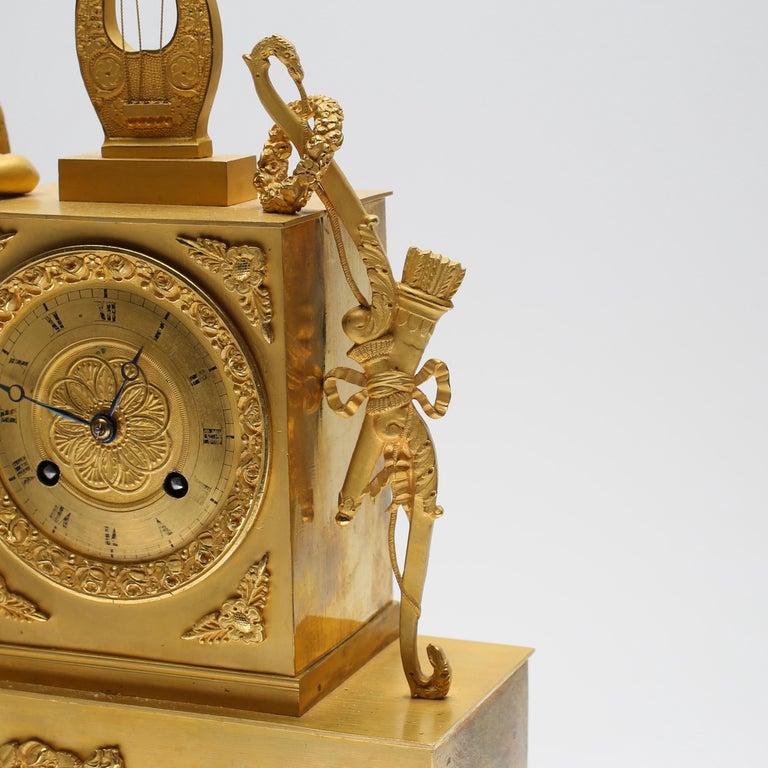 19th Century Gilt Brass Table Mantle Clock For Sale 3