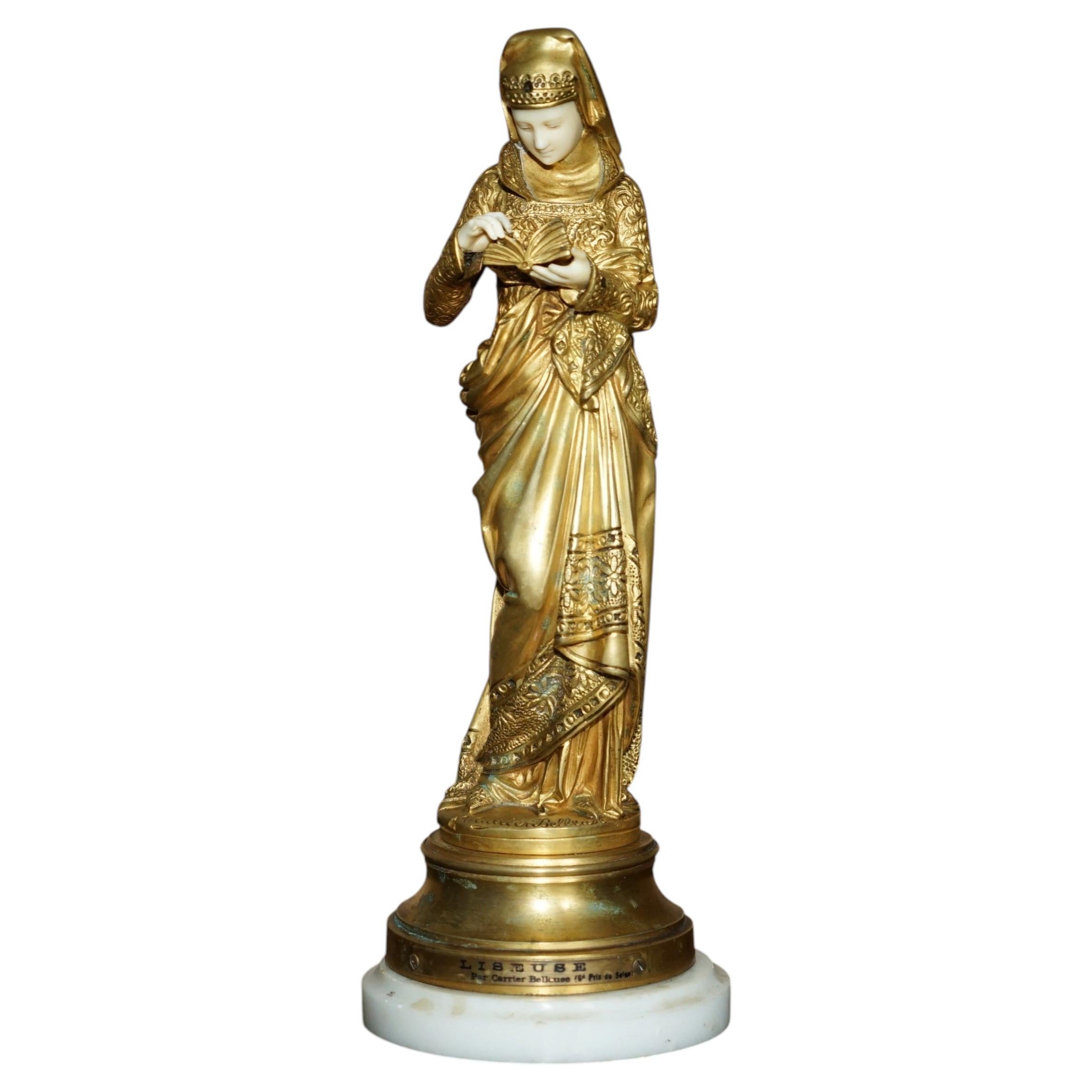 19TH CENTURY GILT BRONZE ALBERT ERNEST CARRiER BELLEUSE FRENCH 1824-1887 STATUE