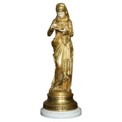 19TH CENTURY GILT BRONZE ALBERT ERNEST CARRiER BELLEUSE FRENCH 1824-1887 STATUE