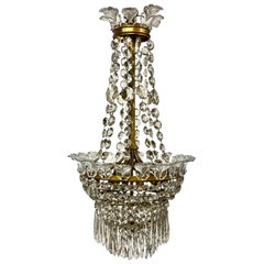 19th Century Gilt Bronze and Crystal Chandelier, Attributed to Baccarat