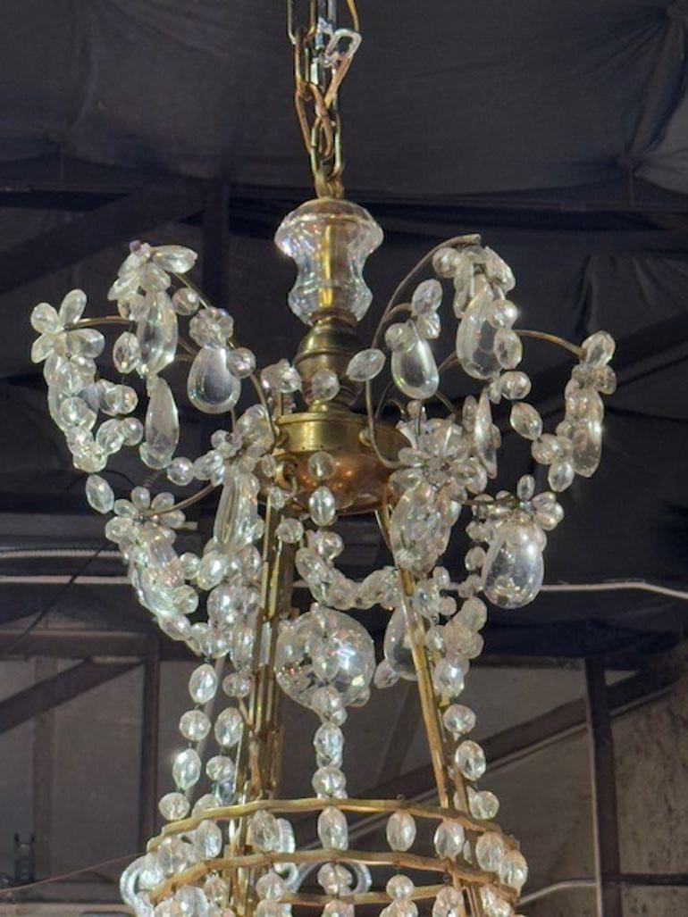 Lustre du XIXe siècle en bronze doré et cristal du nord de l'Italie en vente 1