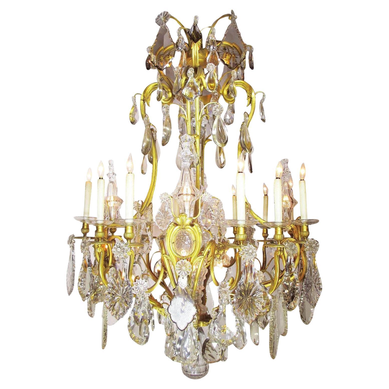 19th Century Gilt Bronze and Crystal Chandelier from the Spelling Manor