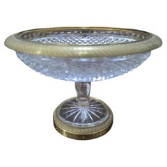 19th Century Gilt Bronze and Cut Crystal Centerpiece Bowl