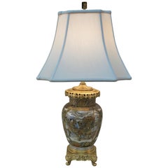 19th Century Gilt Bronze and Japanese Satsuma Porcelain Table Lamp