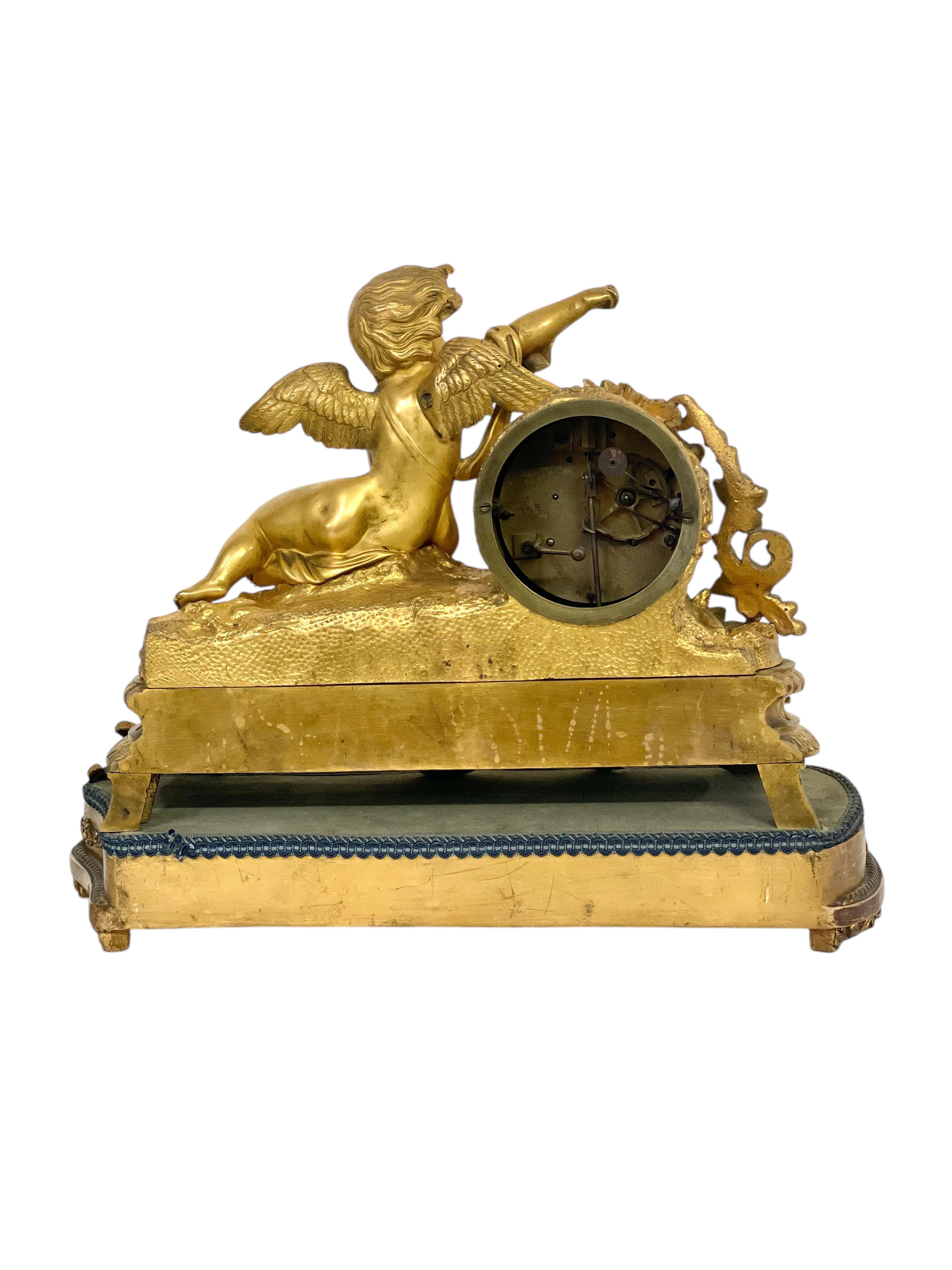 19th century Gilt Bronze and Porcelain Clock by 