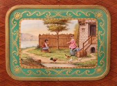 19th Century Gilt Bronze and Sèvres Style Porcelain Mounted Parquetry Cabinet