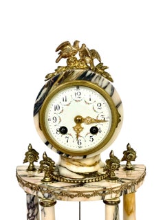 19th Century Gilt Bronze and Veined Marble Mantel Clock