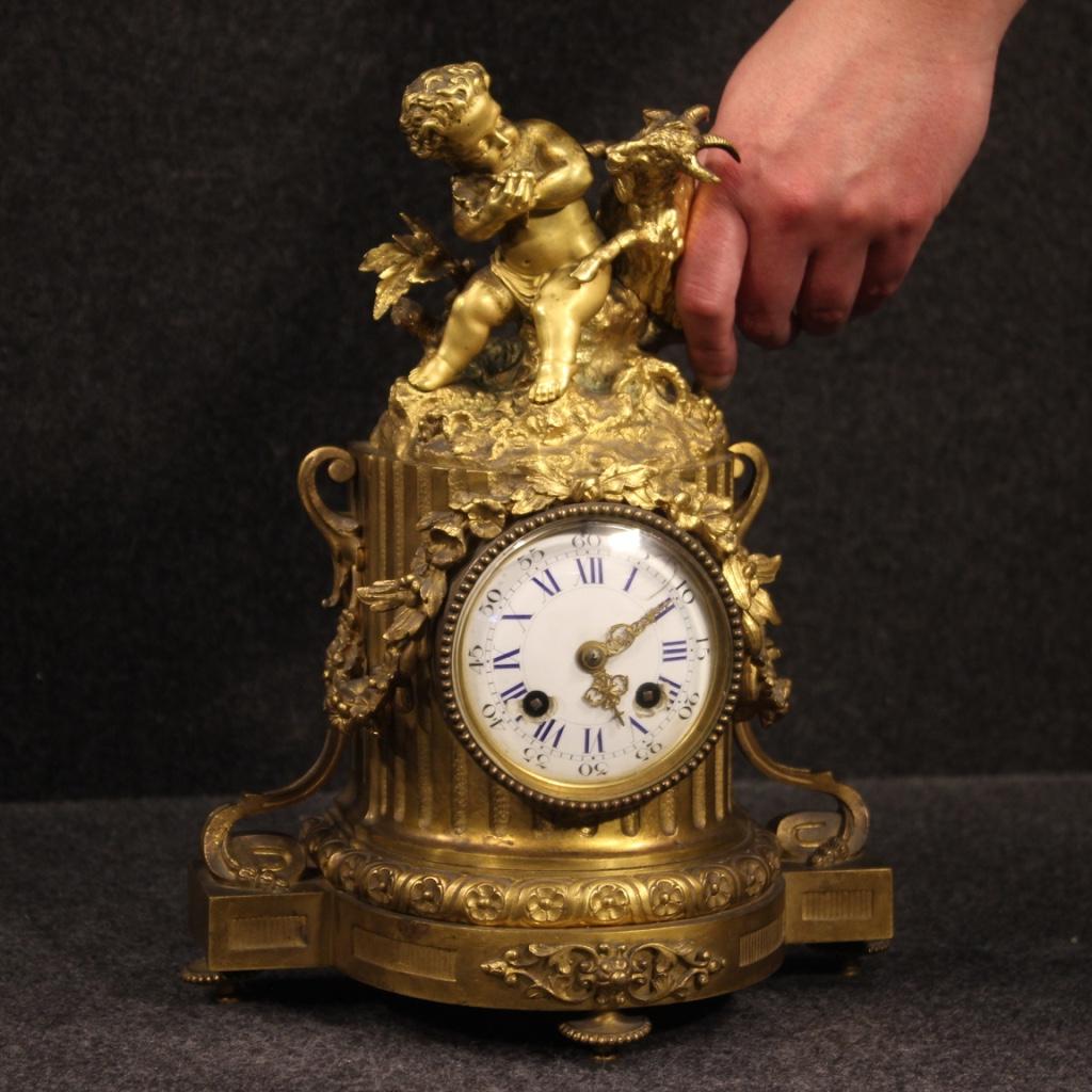 19th Century Gilt Bronze Antique French Table Clock, 1870 9