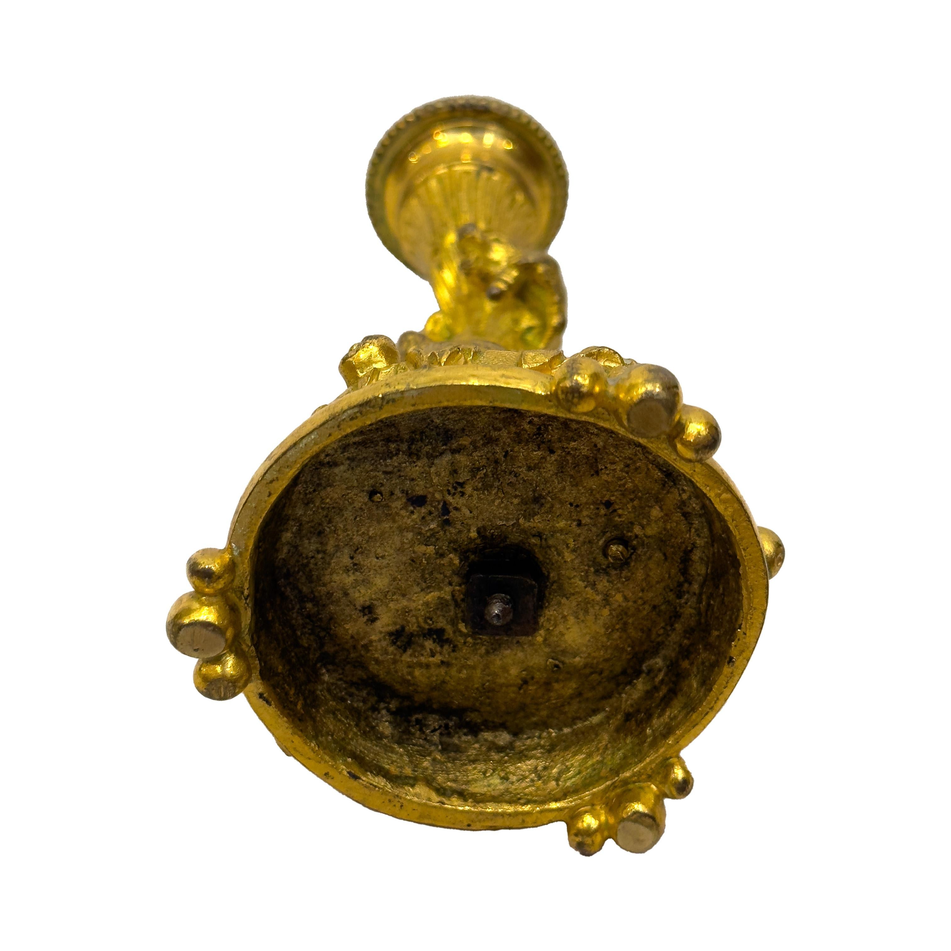 Brunito Candeliere a forma di orsetto in bronzo dorato del XIX secolo di Christophe Fratin in vendita