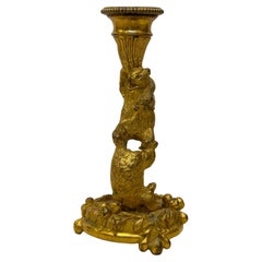 Candelabro de osos de bronce dorado del siglo XIX de Christophe Fratin