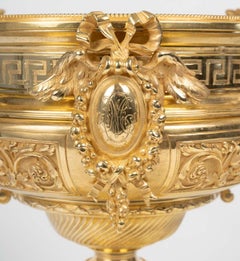19th-Century Gilt Bronze Bowl, Table Centerpiece.