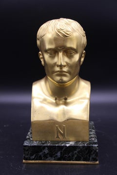 19. Jahrhundert Vergoldete Bronzebüste von Napoleon Signiert Canova