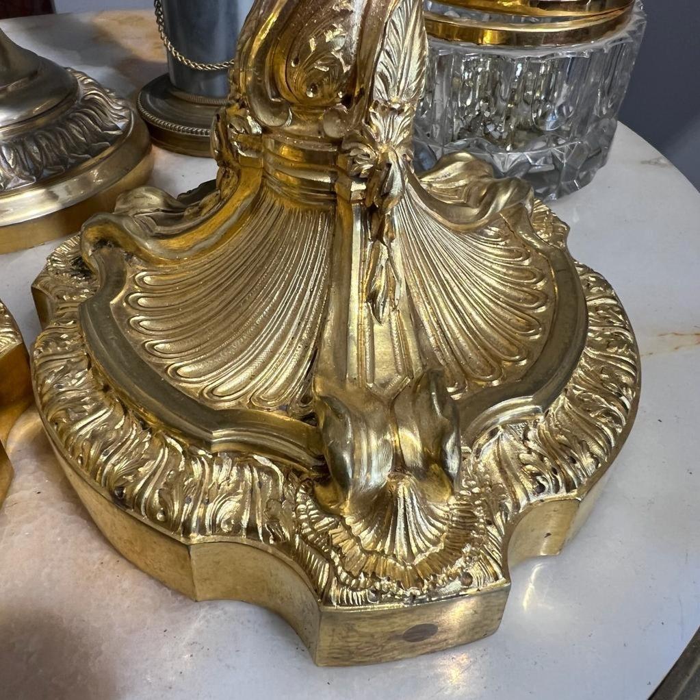 19th Century Gilt Bronze Candleholders, in the style of Ernest Meissonier  For Sale 2