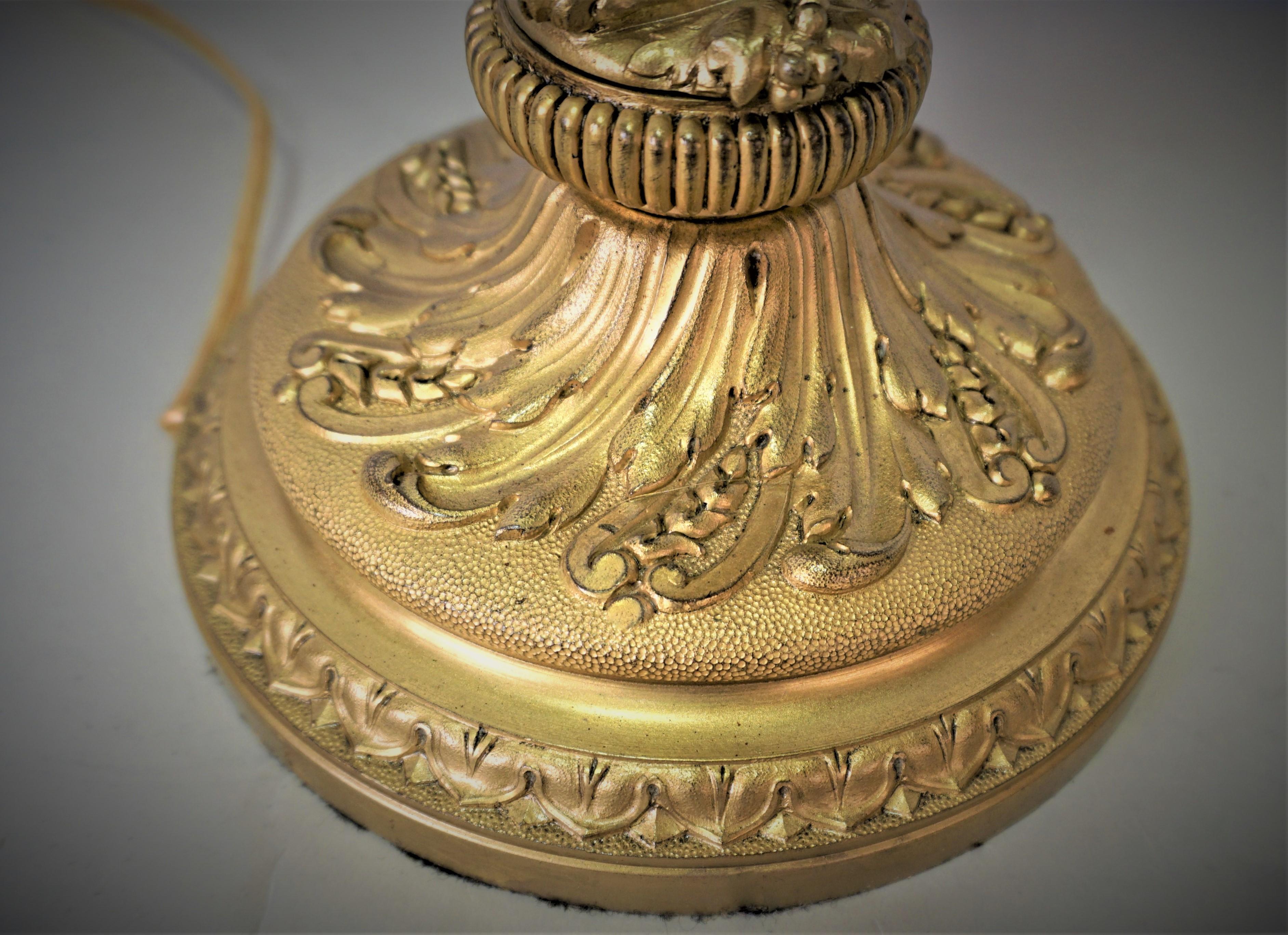 19th Century Gilt Bronze Candlestick Lamp After Corneille Van Cleve 8