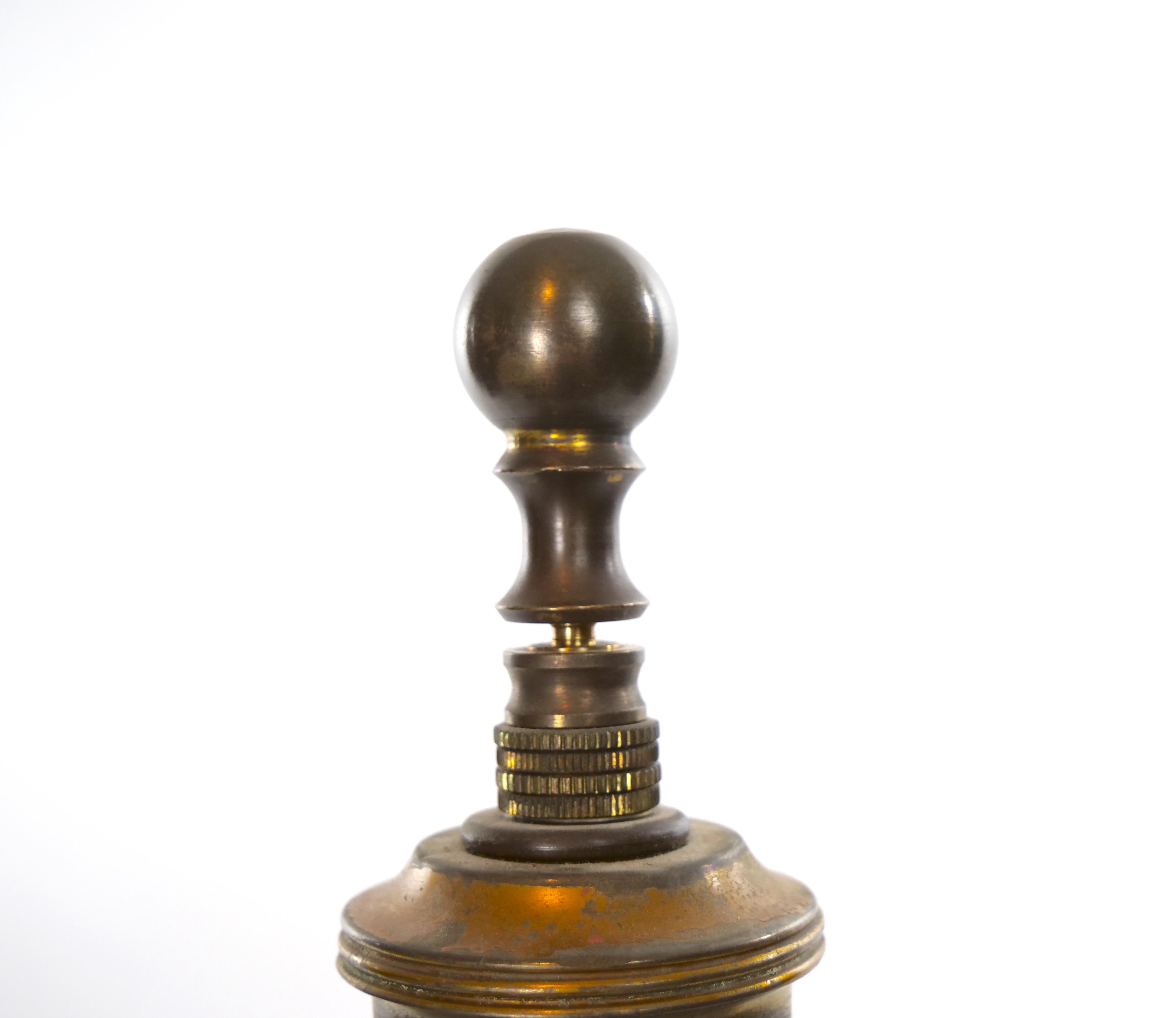 19th Century Gilt Bronze Candlestick Style Table Lamp For Sale 1