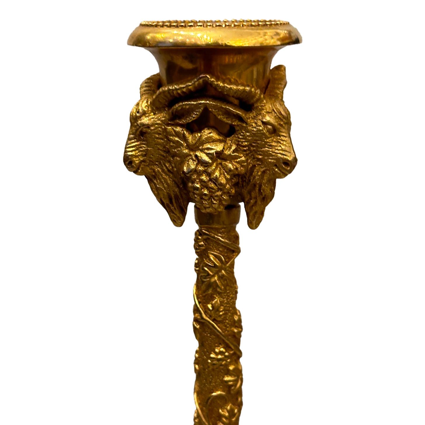 Brunito Candelieri in bronzo dorato del XIX secolo di Christophe Fratin in vendita