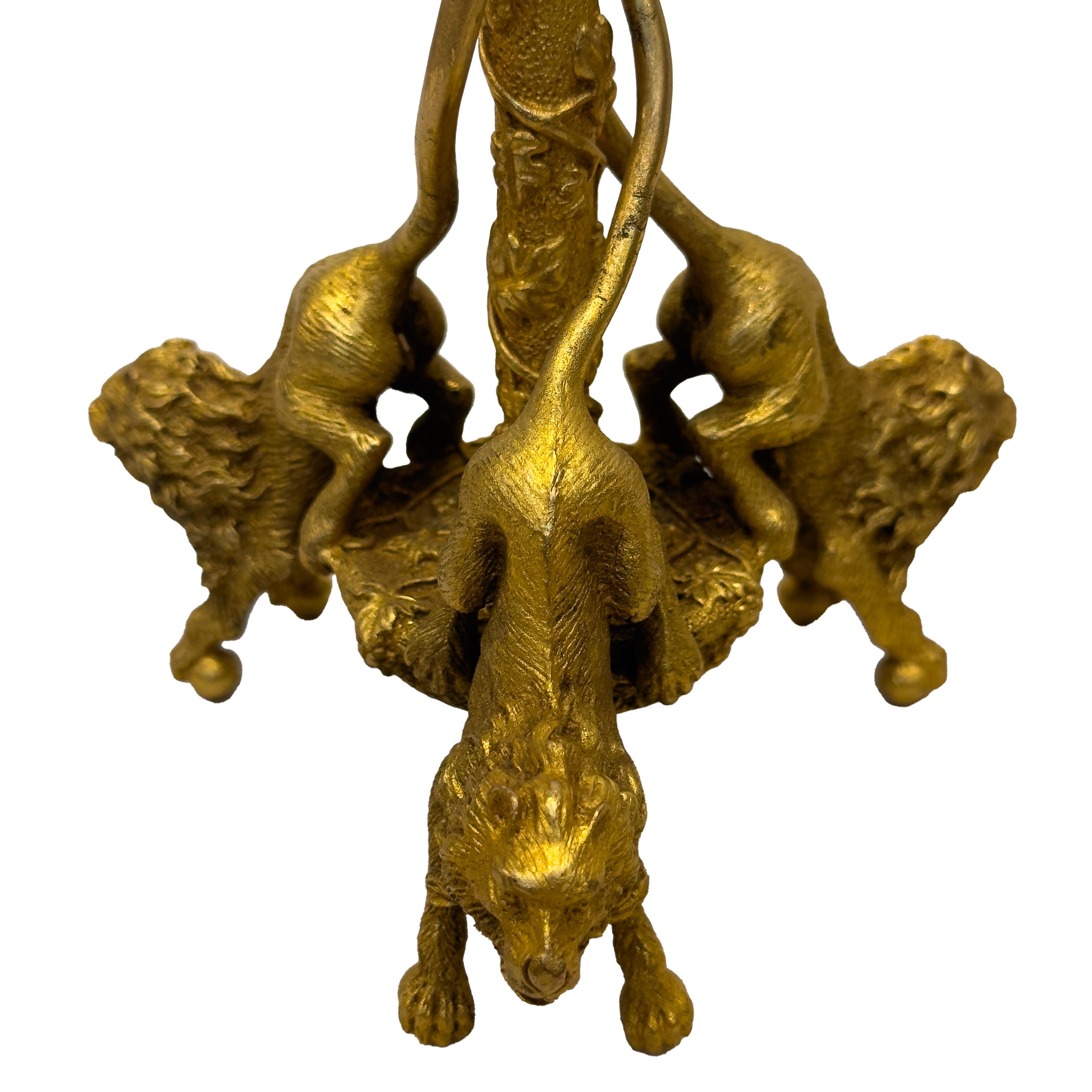Bronzo Candelieri in bronzo dorato del XIX secolo di Christophe Fratin in vendita