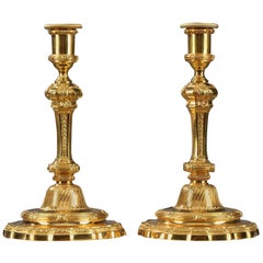 19th Century Gilt Bronze Candlesticks in Regence Style