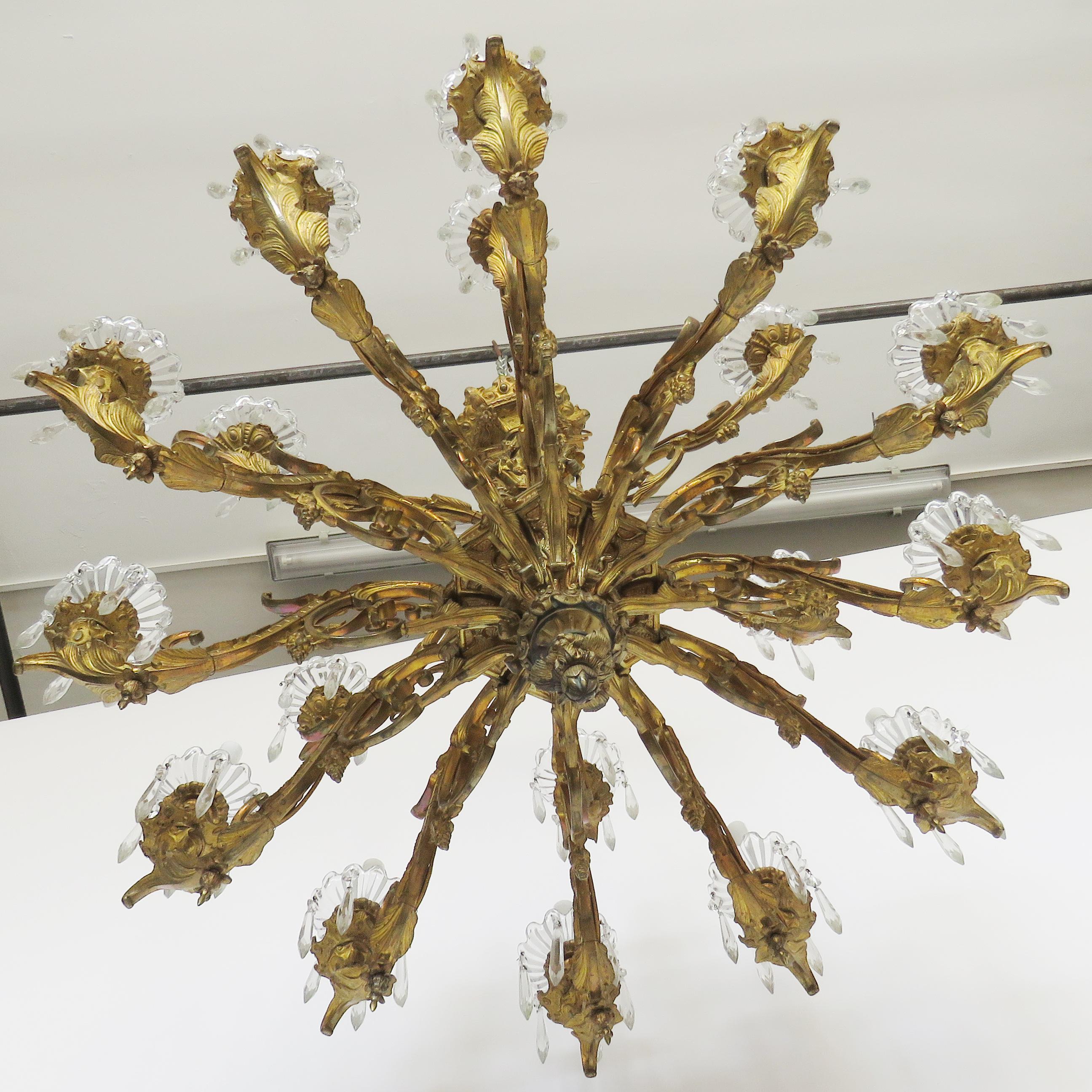 19th Century Gilt Bronze Chandelier 7