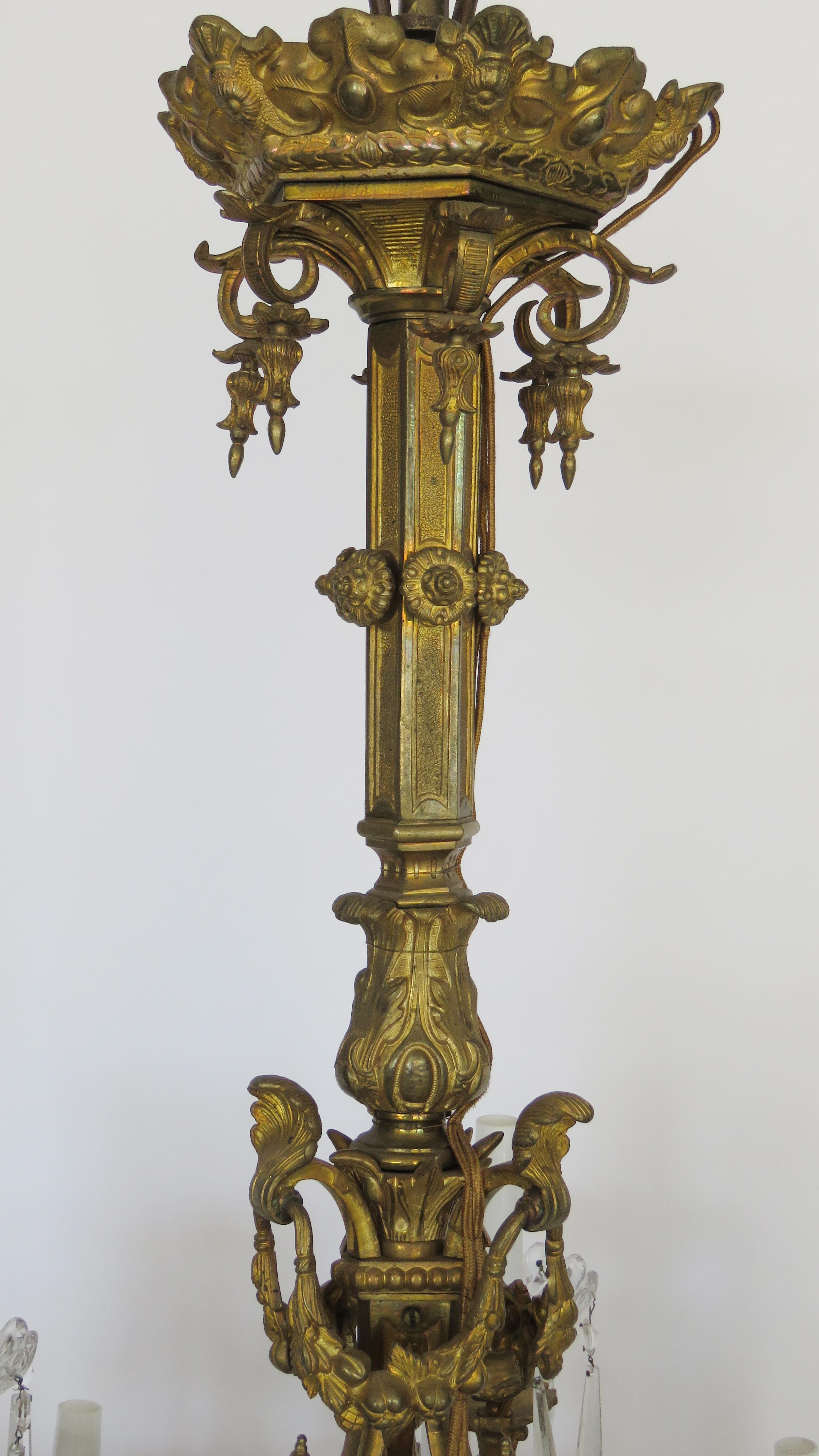 19th Century Gilt Bronze Chandelier 9