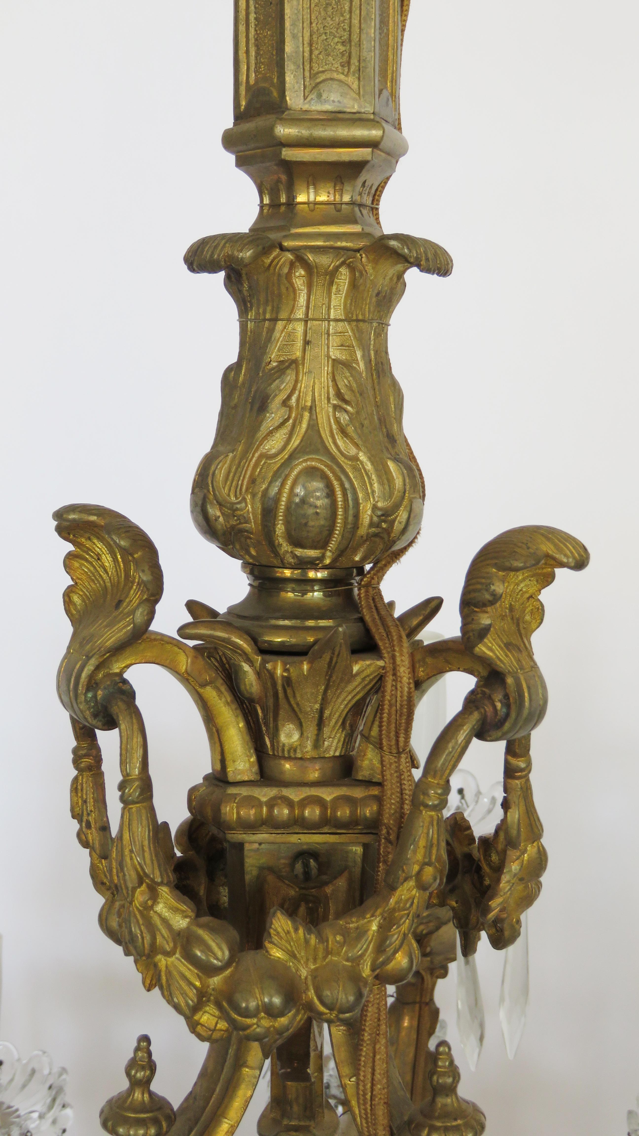 19th Century Gilt Bronze Chandelier 10