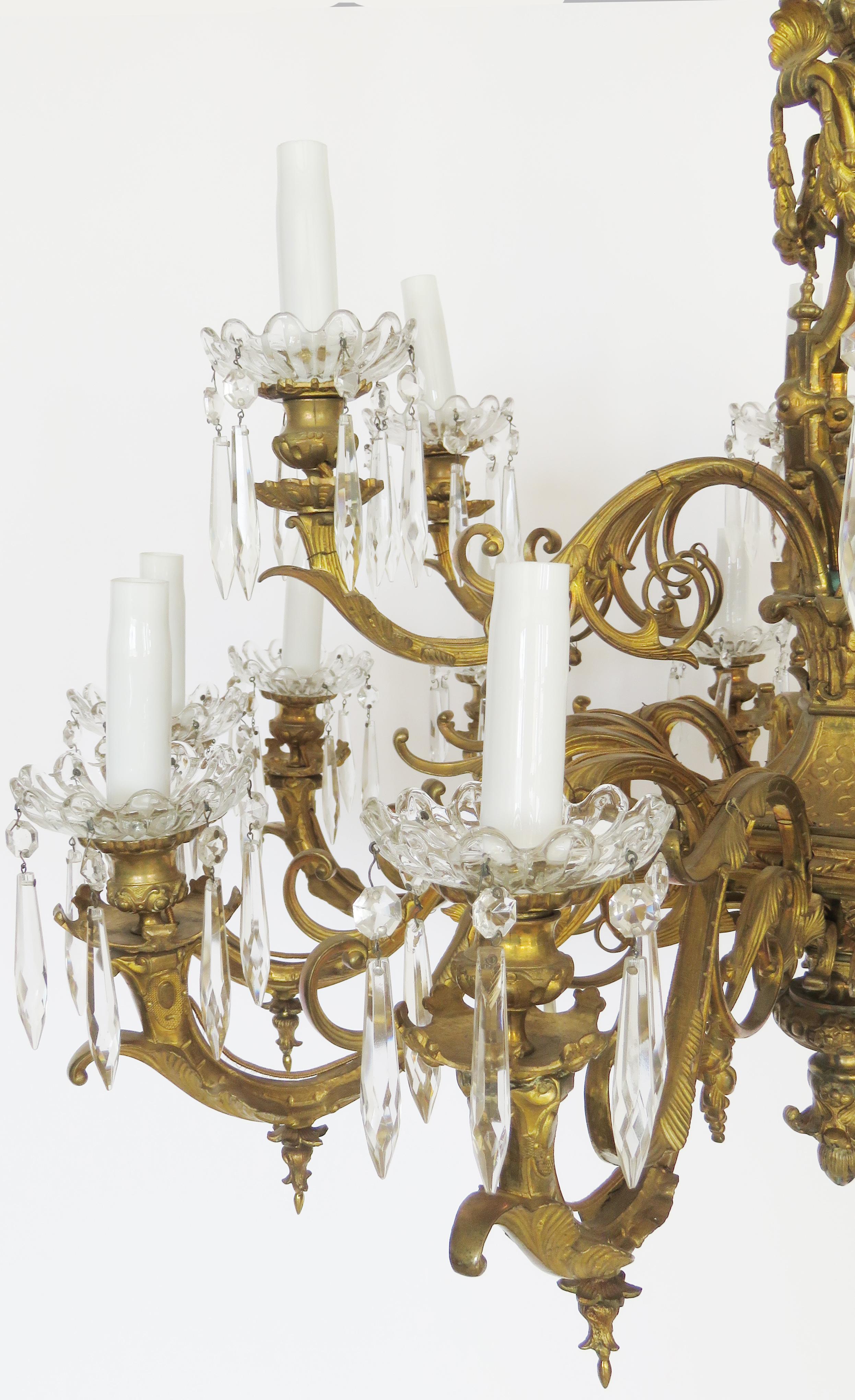 19th Century Gilt Bronze Chandelier 2