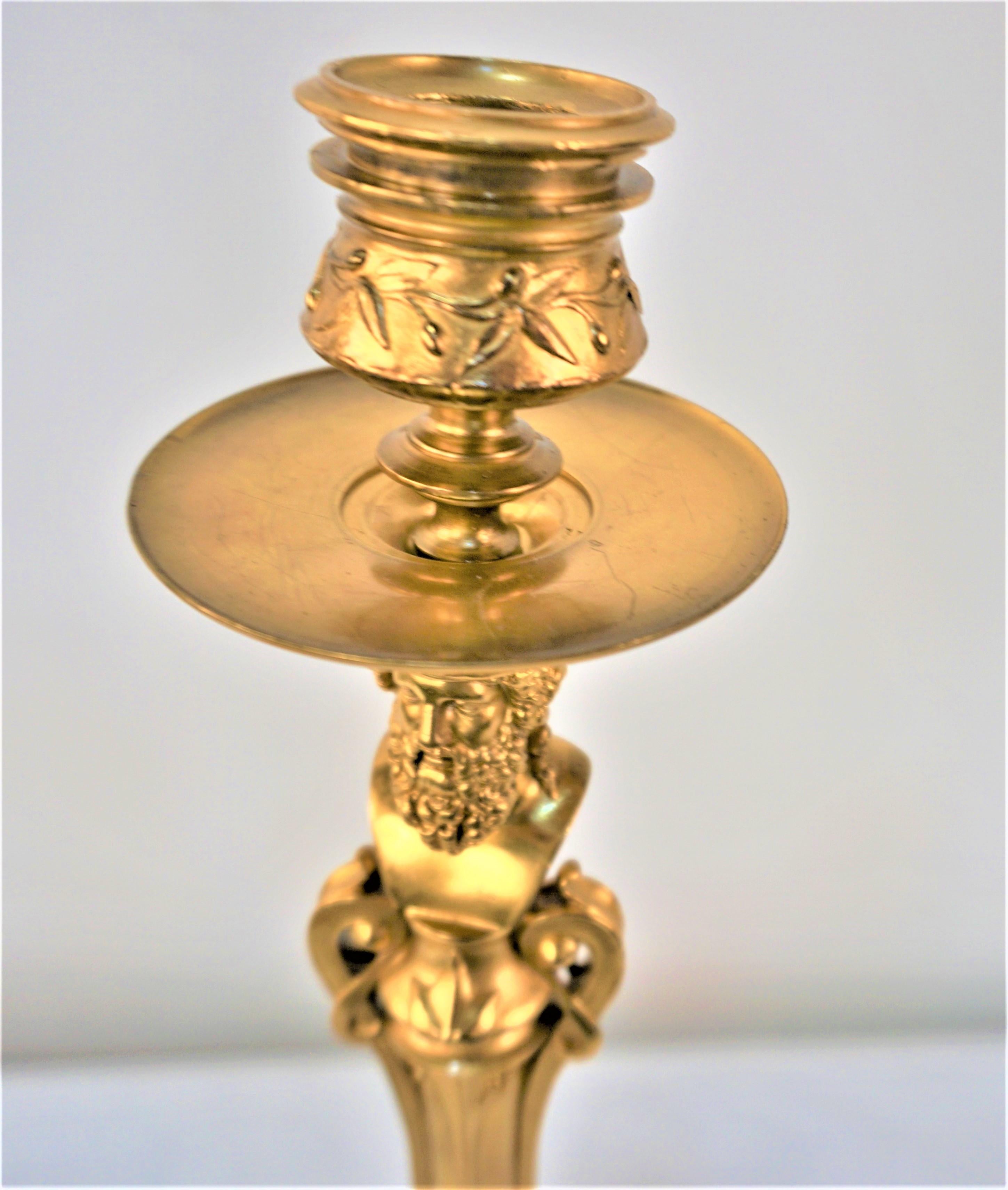 19th Century Gilt Bronze Classic Style Candlesticks by Barbedienne For Sale 1