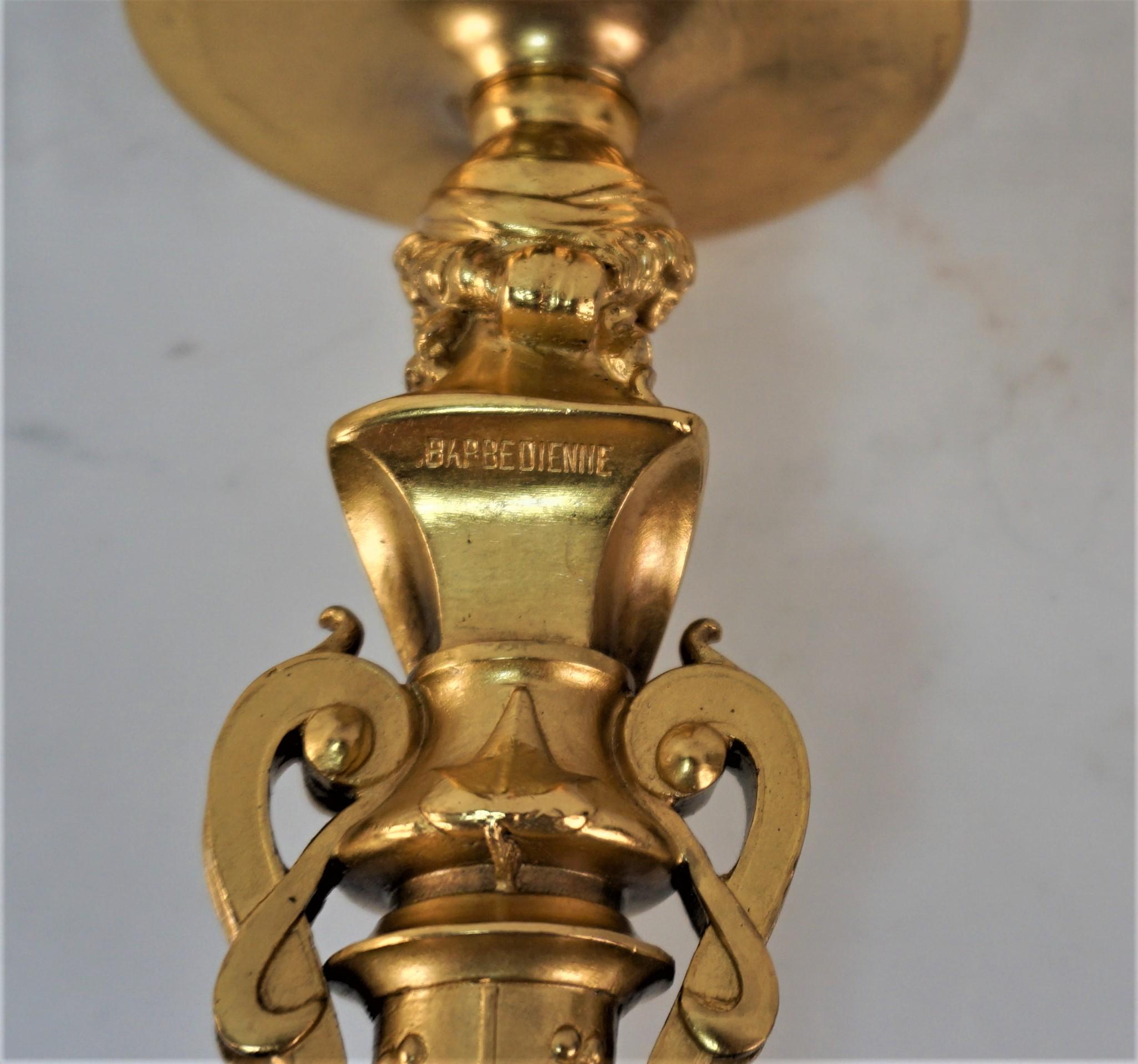 19th Century Gilt Bronze Classic Style Candlesticks by Barbedienne For Sale 3