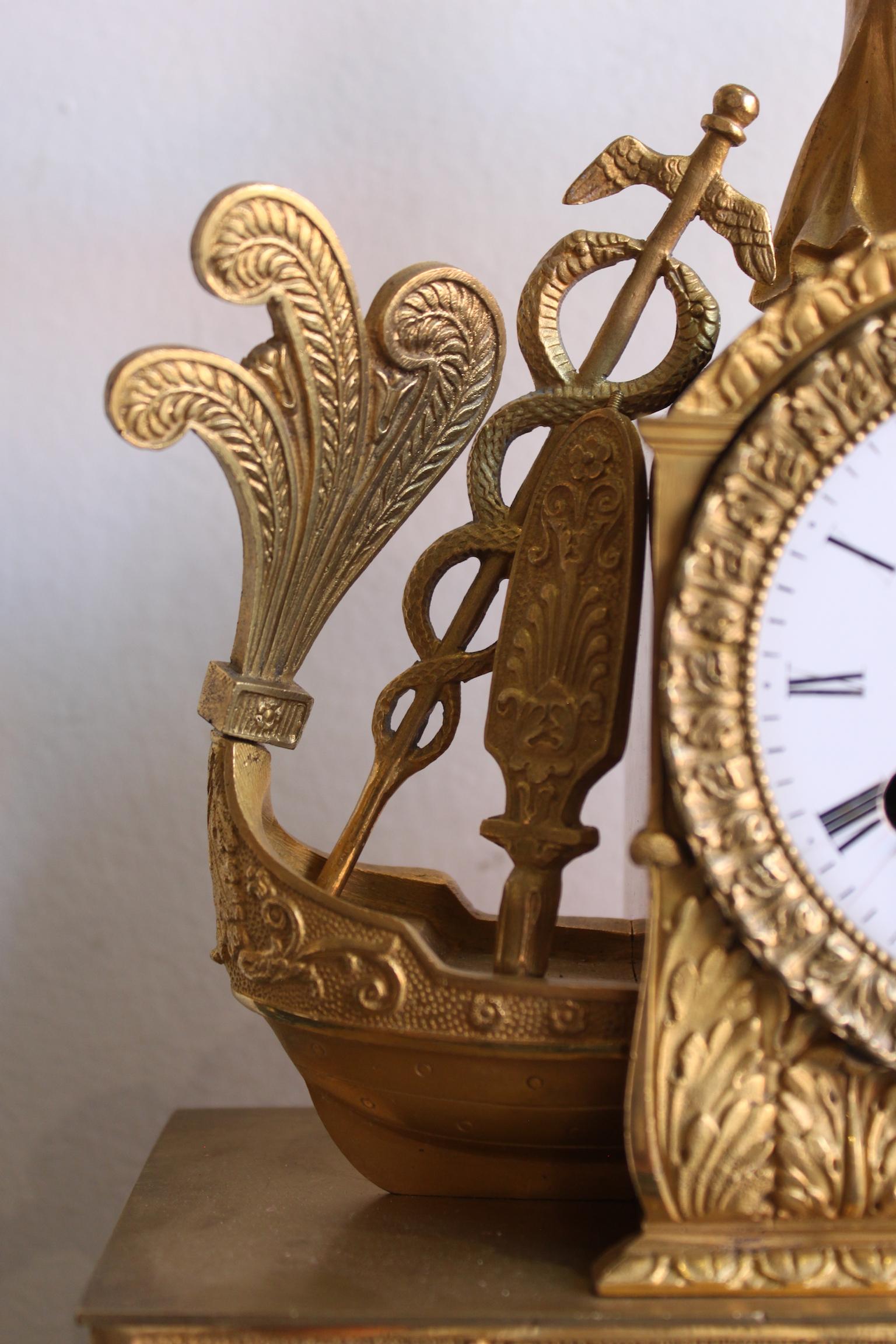 19th Century Gilt Bronze Clock For Sale 6