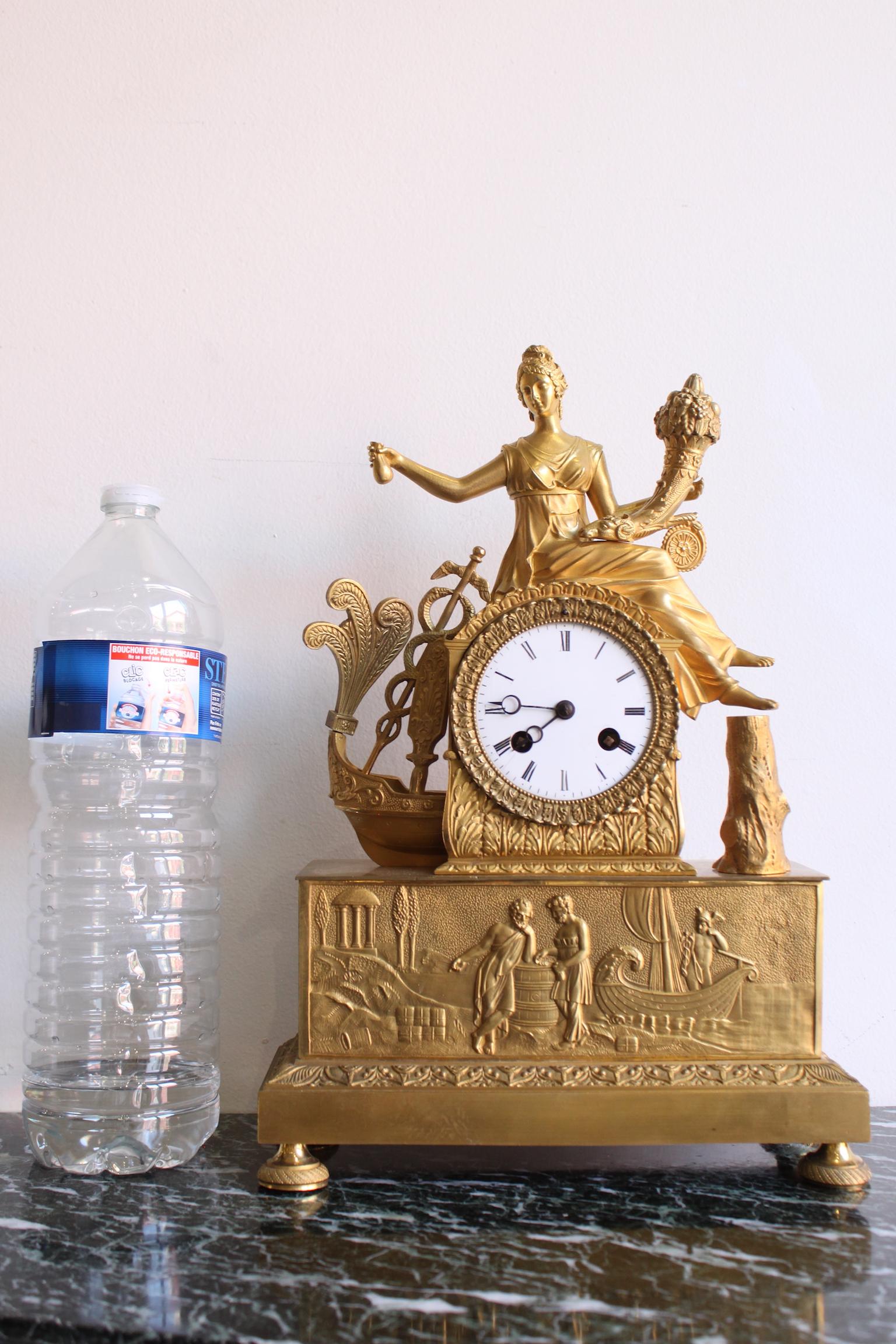 19th Century Gilt Bronze Clock For Sale 7