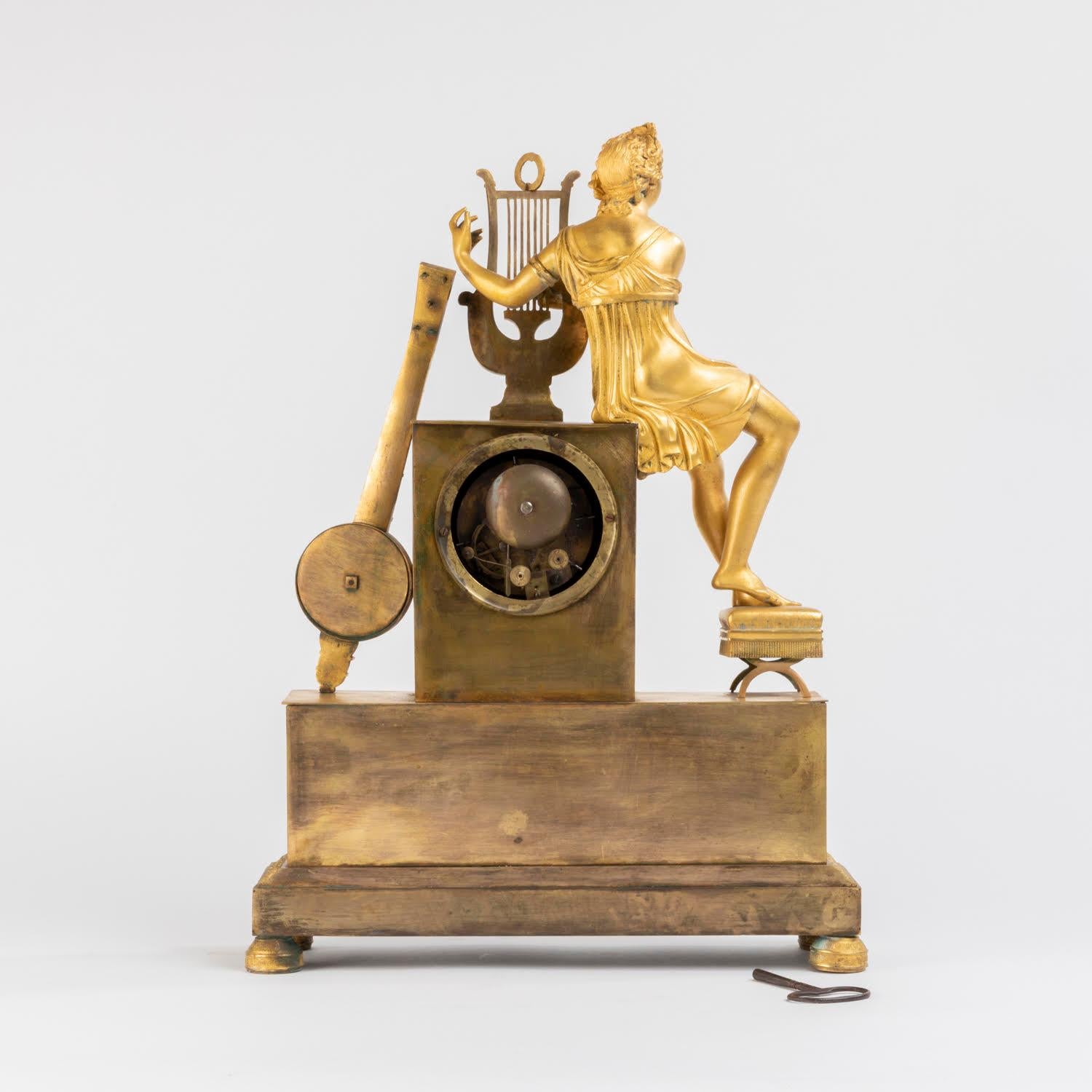 French 19th Century Gilt Bronze Clock. For Sale