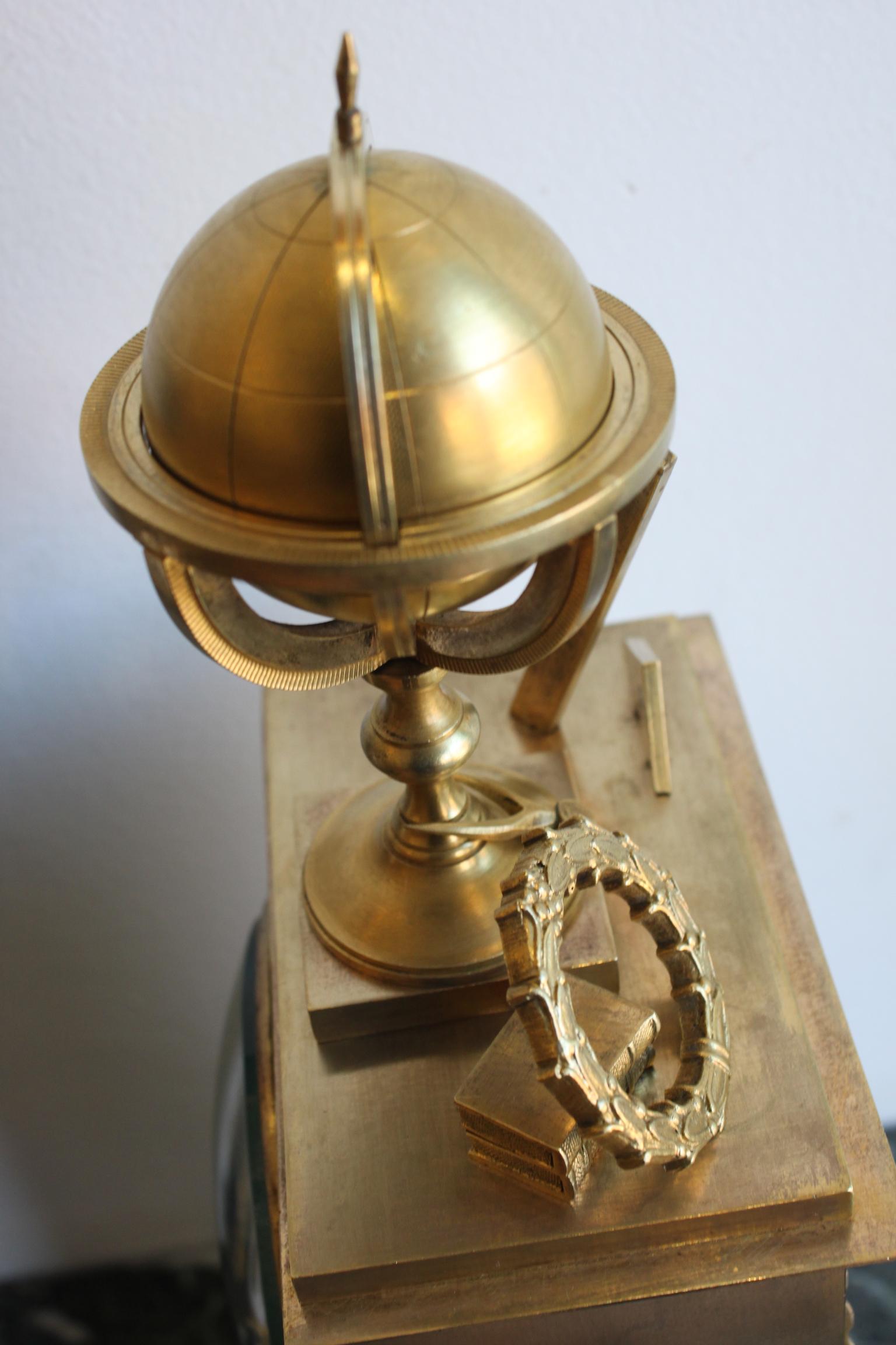 19th Century Gilt Bronze Clock Representing Allegory of Science 6