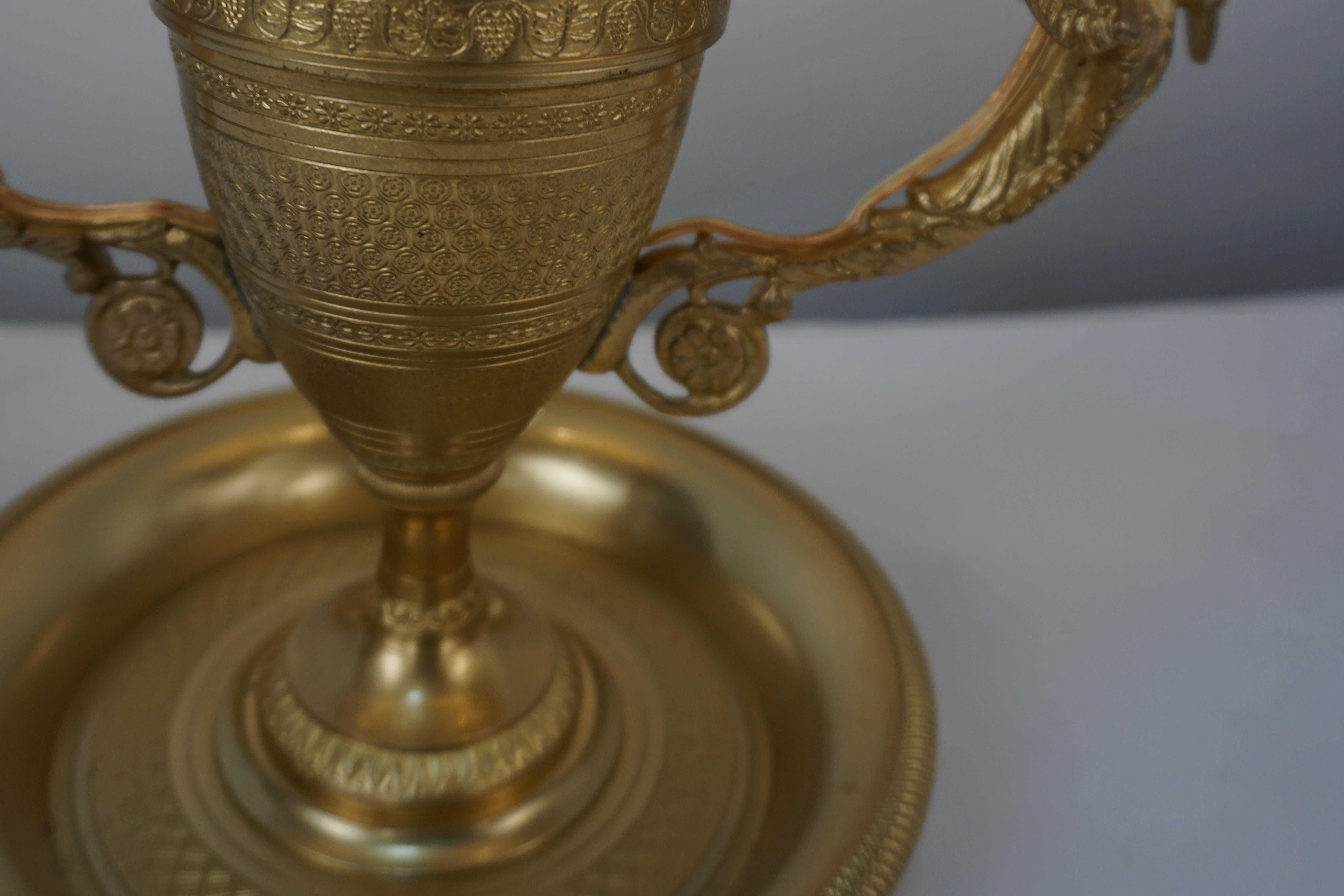 Empire-Bouillotte-Lampe aus vergoldeter Bronze, 19. Jahrhundert im Angebot 5