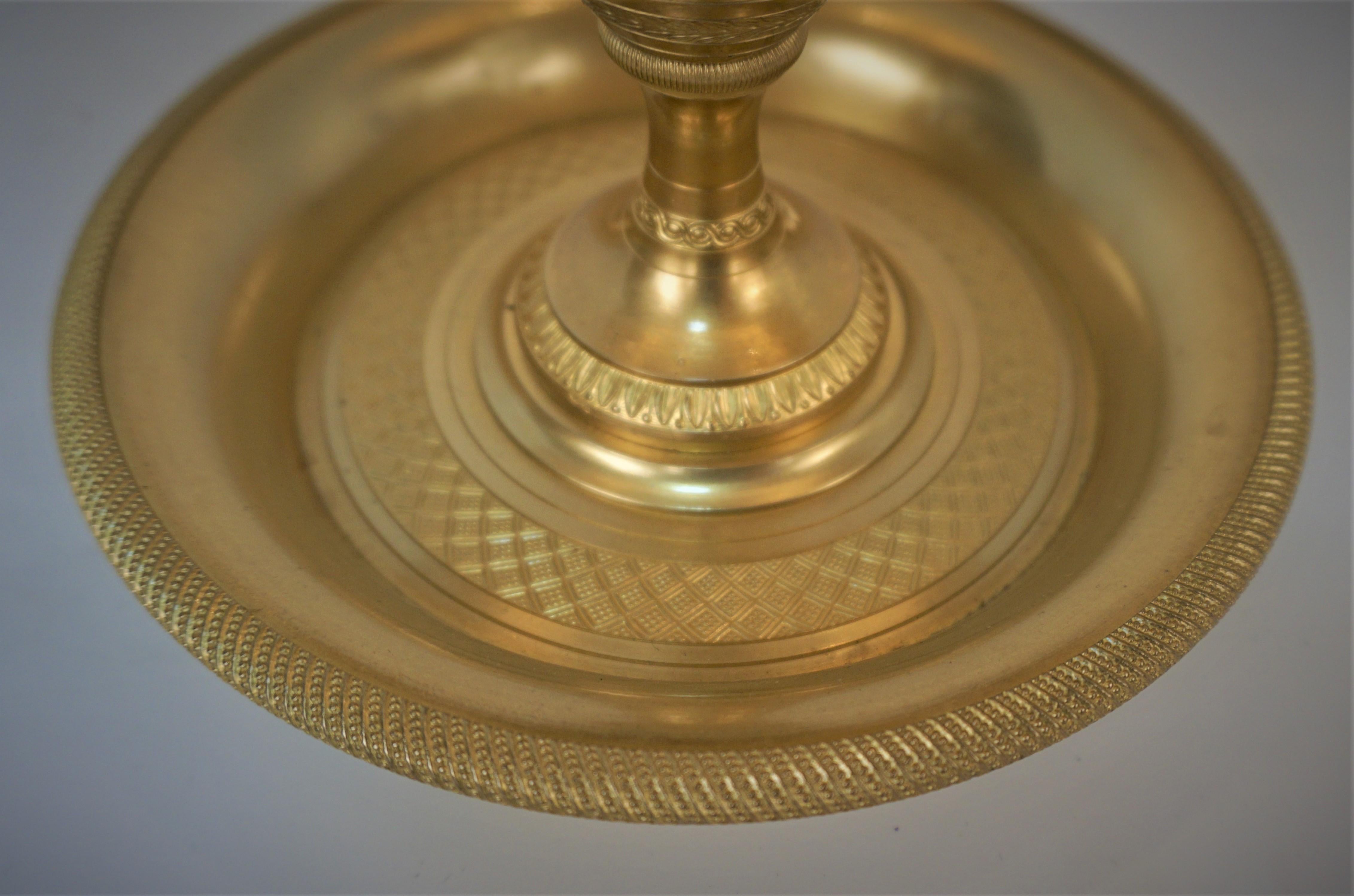 Empire-Bouillotte-Lampe aus vergoldeter Bronze, 19. Jahrhundert im Angebot 6
