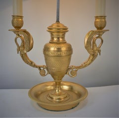19th Century Gilt Bronze Empire Bouillotte Lamp