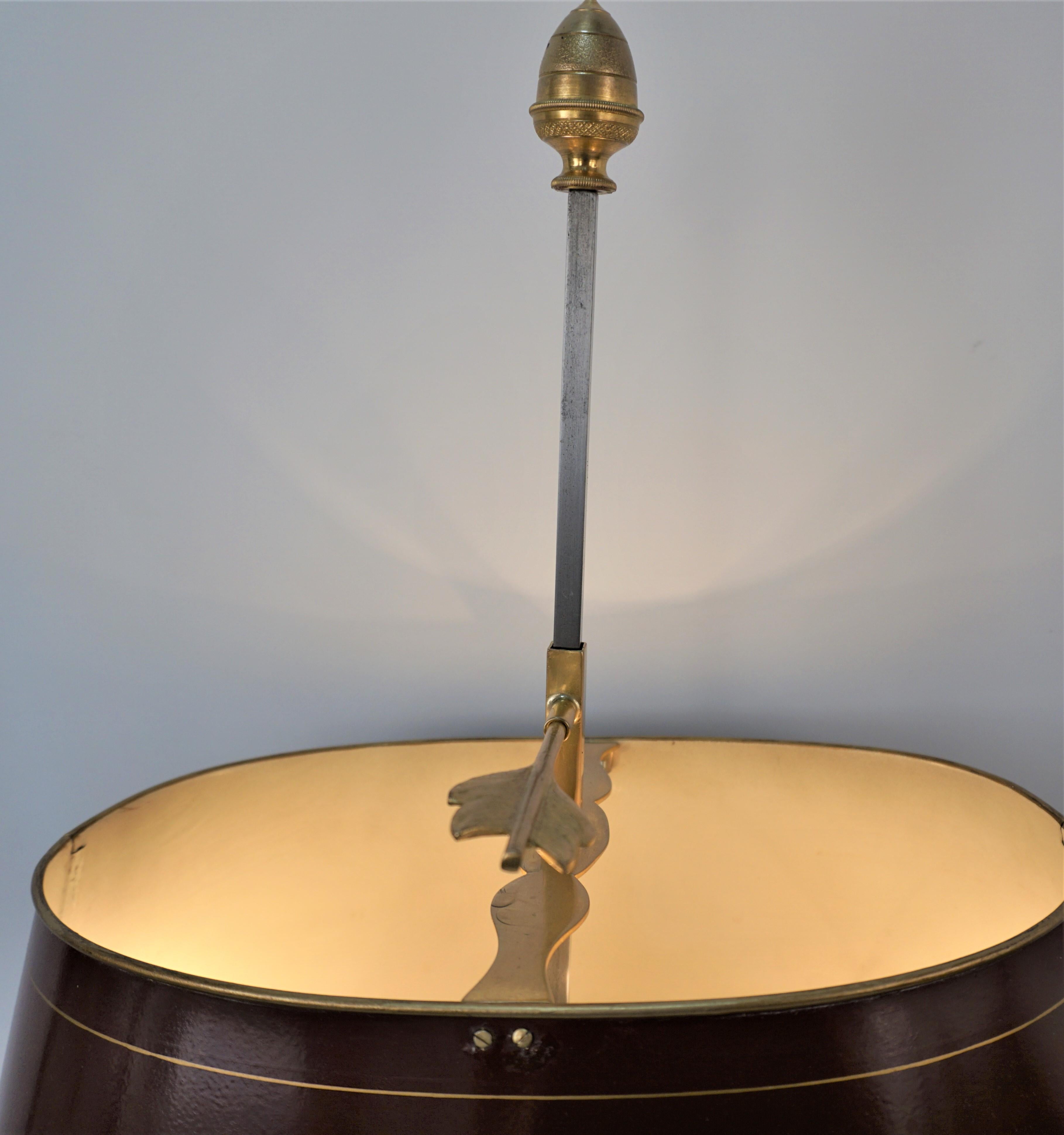 19th Century Gilt Bronze Empire Bouillotte Lamp In Good Condition For Sale In Fairfax, VA