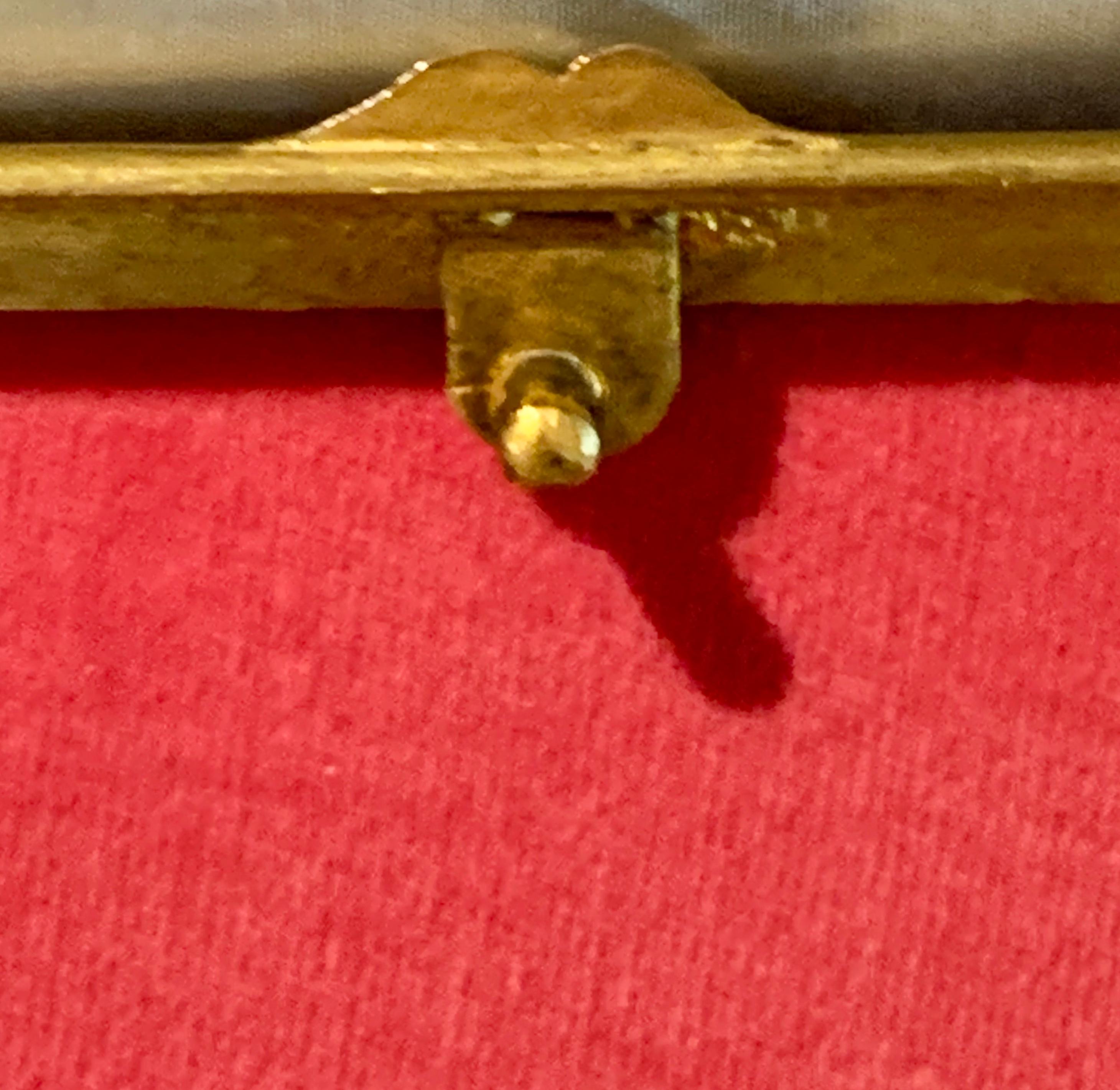 19th Century Gilt Bronze Enameled Jewelry Casket Box Lined Interior 8