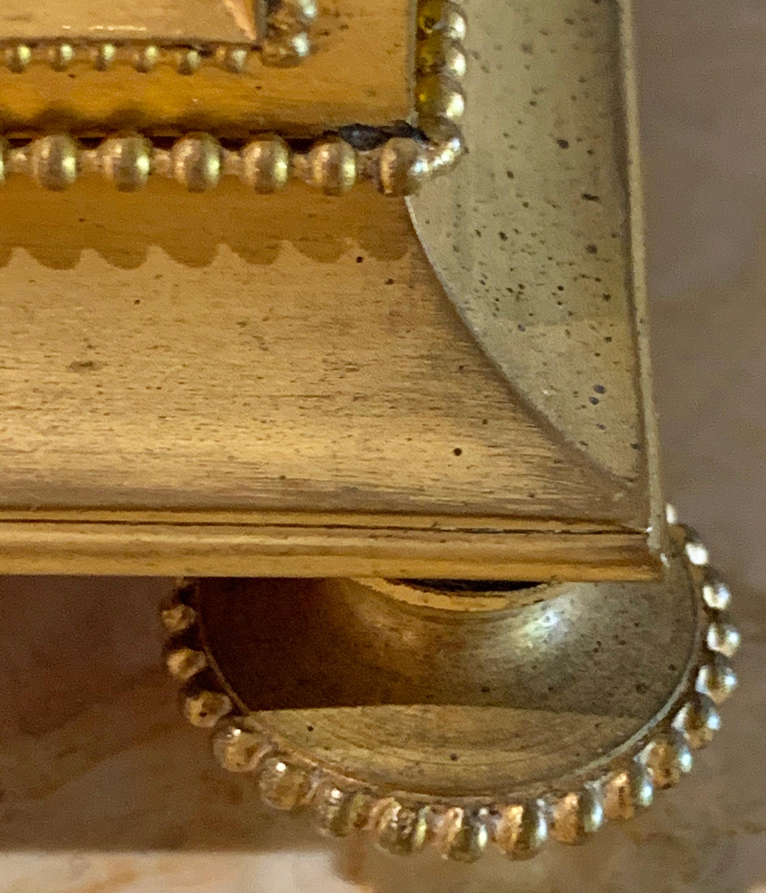 19th Century Gilt Bronze Enameled Jewelry Casket Box Lined Interior 3