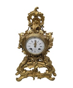 19th Century Gilt Bronze French Clock Garniture Set