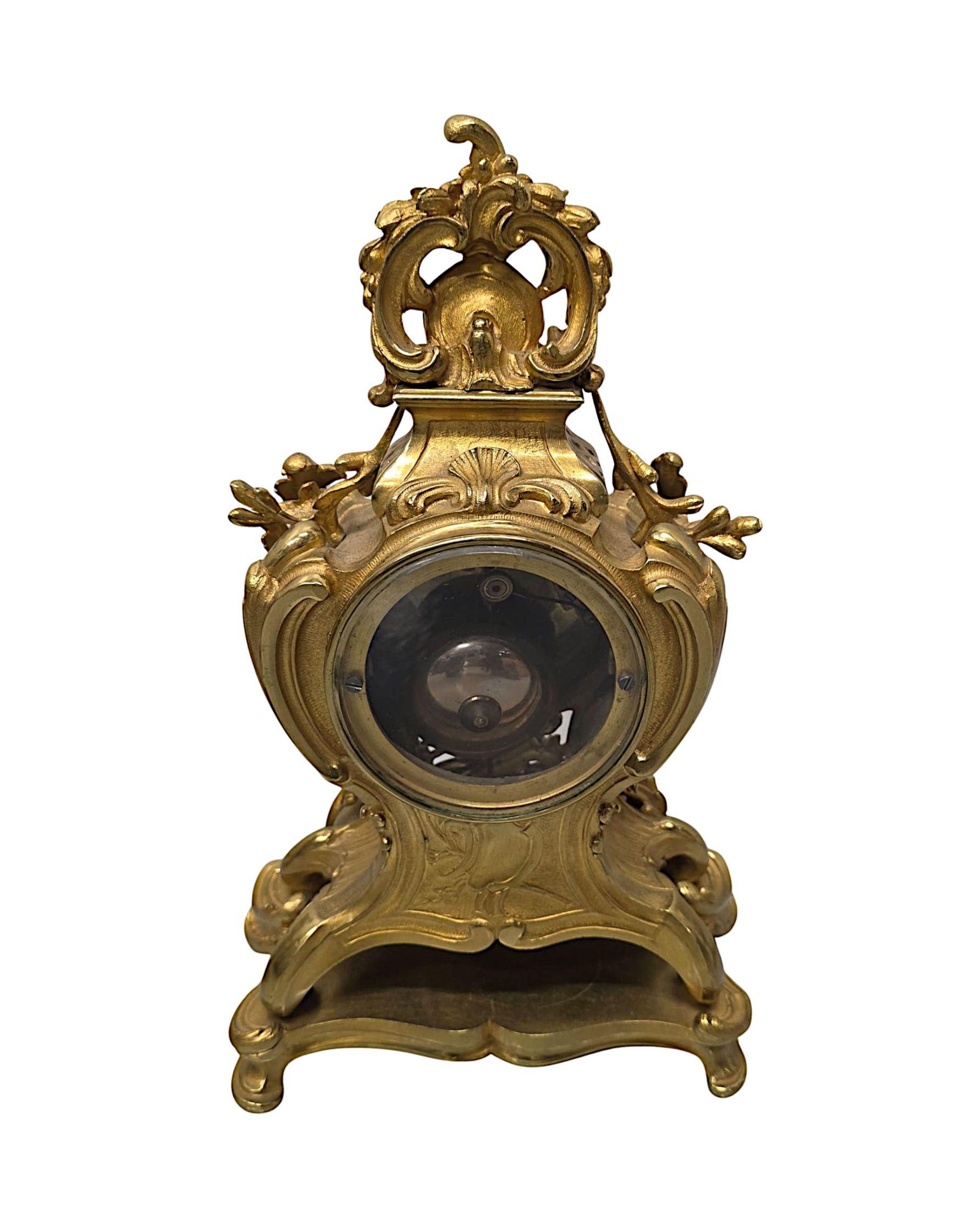 19th Century Gilt Bronze French Clock Garniture Set For Sale 4