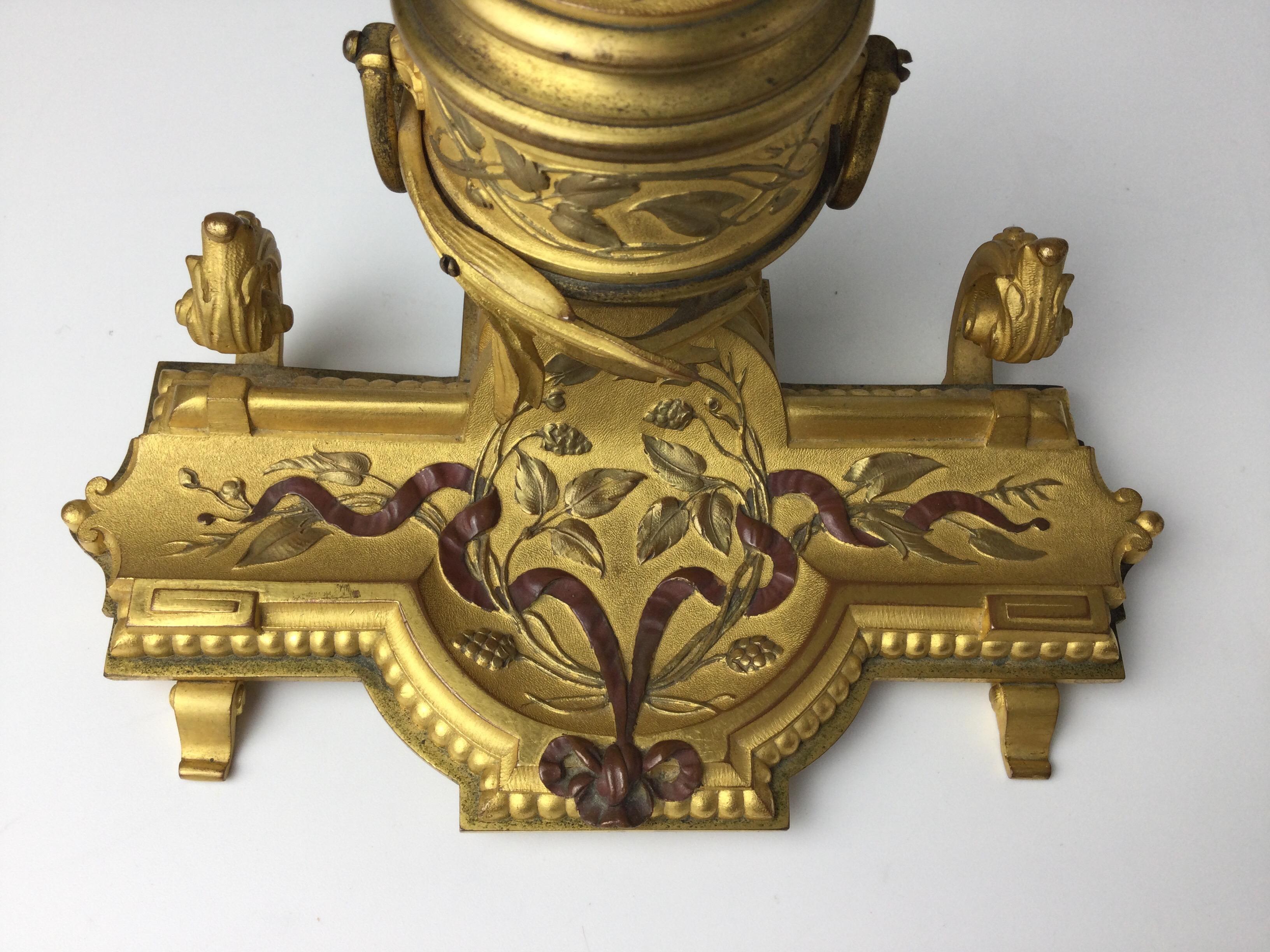 Bronze Encrier français en bronze doré du 19ème siècle en vente