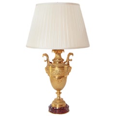 19th Century Gilt Bronze French Lamp