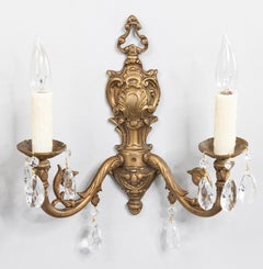 Pair of 19th Century French Gilt Bronze Wired Wall Sconces